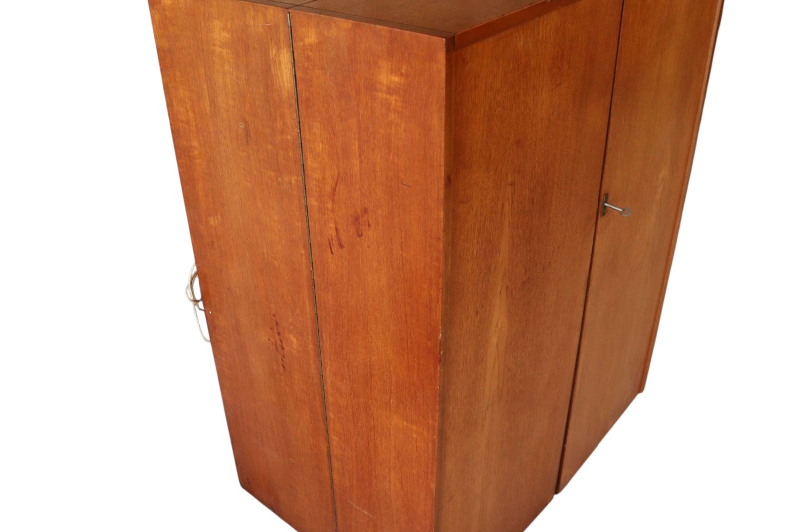 Mid Century Teak Newcraft Home Office Magic Box Style Foldaway Desk Cabinet photo Furniture