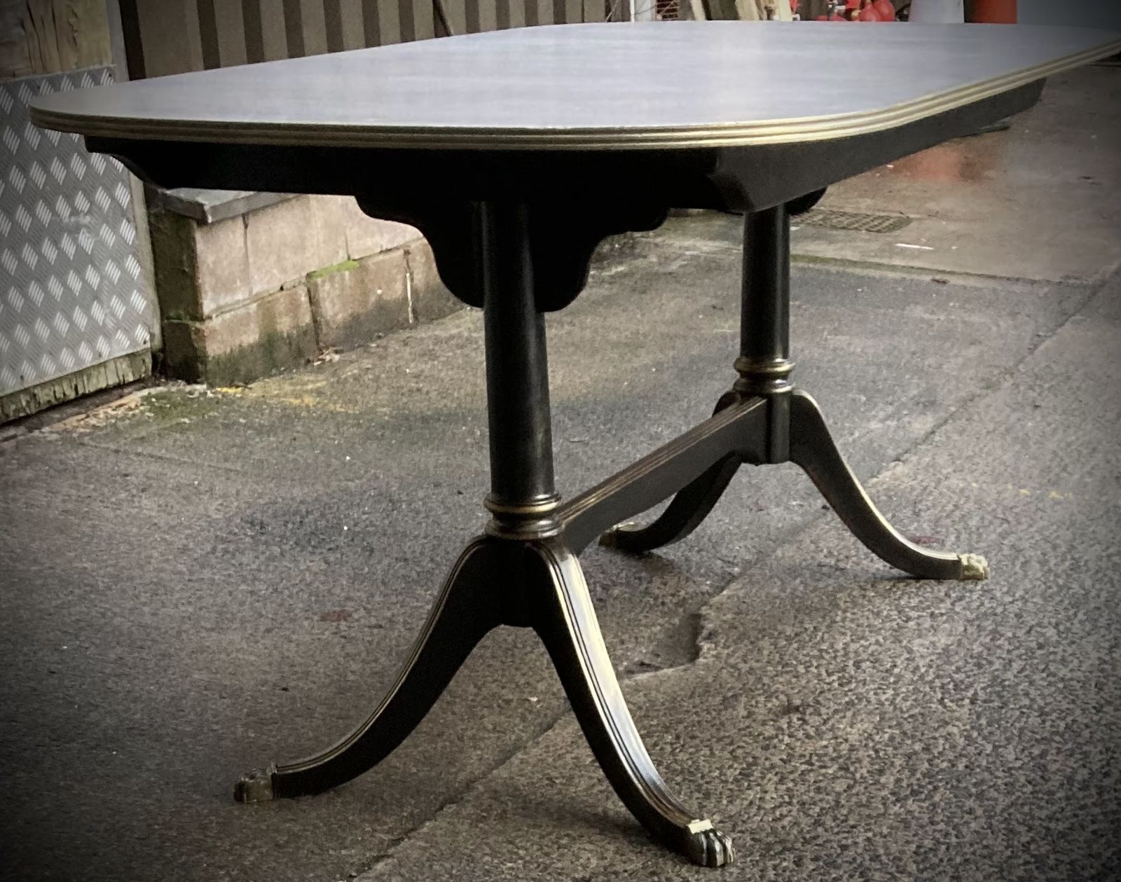 895.0 Restored 1975 McIntosh Twin Pillar Extending Dining Table & Eight Chairs | Hand Finished photo