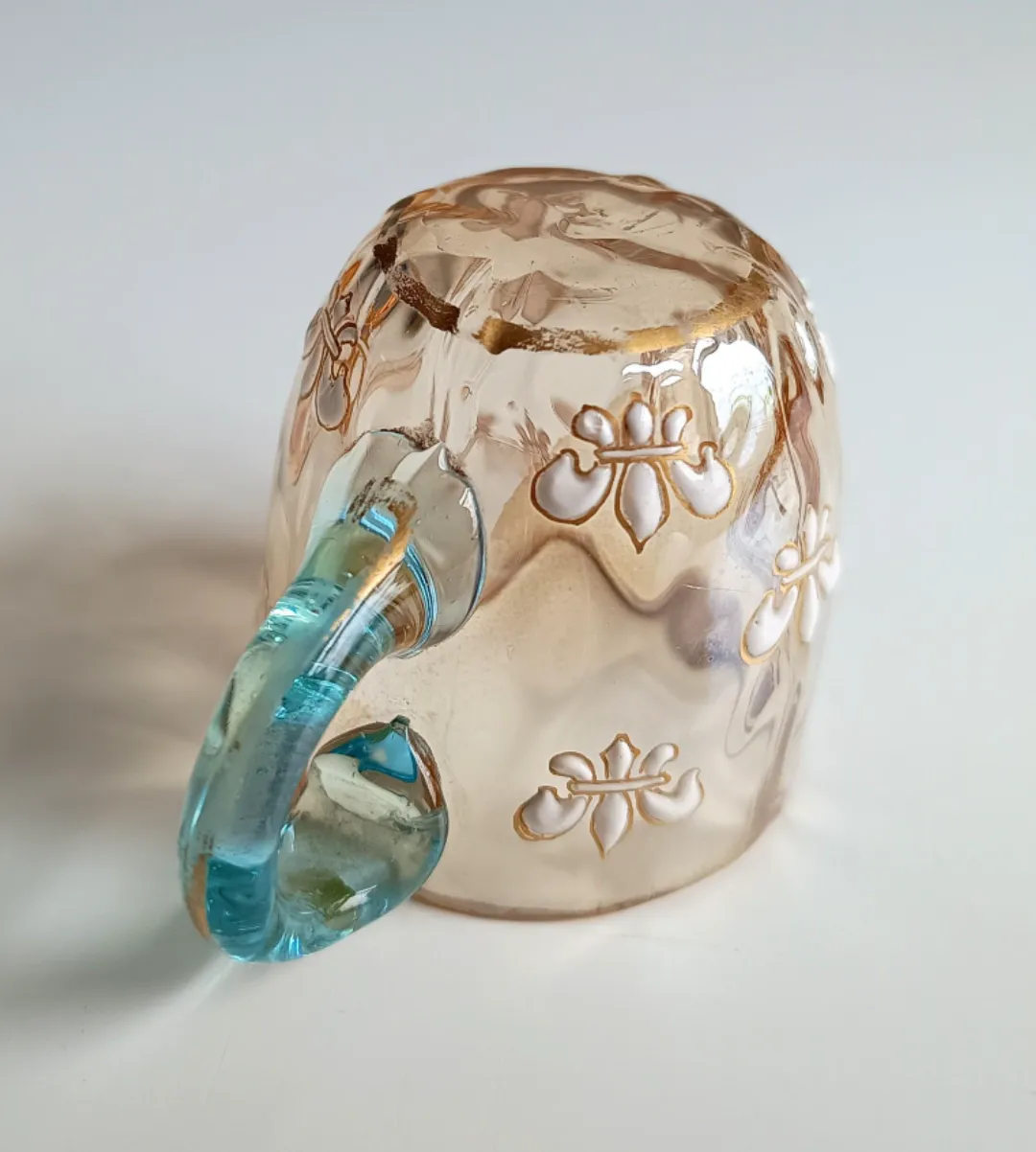 Miniature Liqueur Glass: Pantin France, Fleur De Lis Paste Enamel, Art Nouveau photo for sale