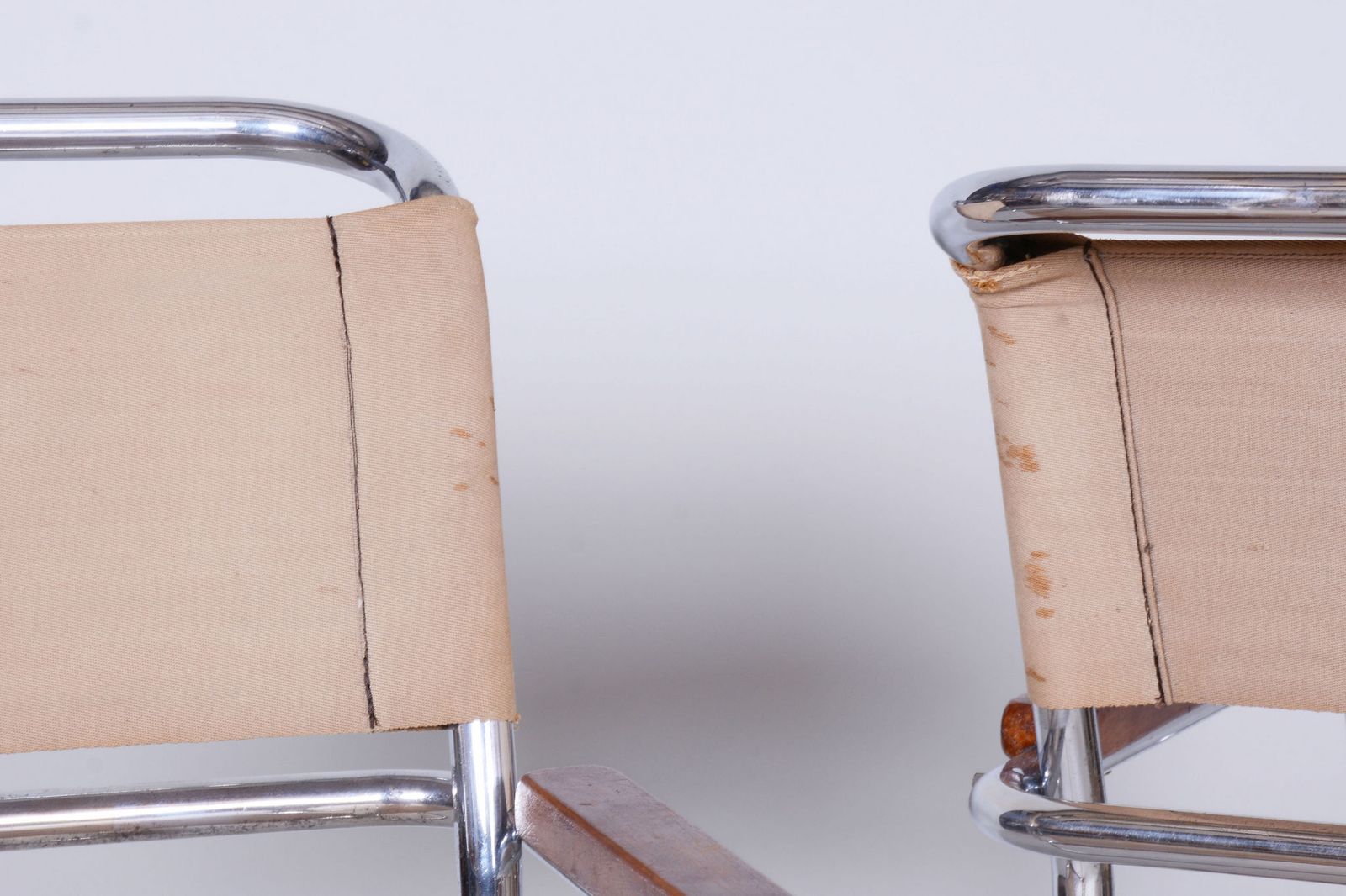 Restored Bauhaus Pair Of Chairs, Anton Lorenz, Mücke Melder, Czech, 1930s photo buy