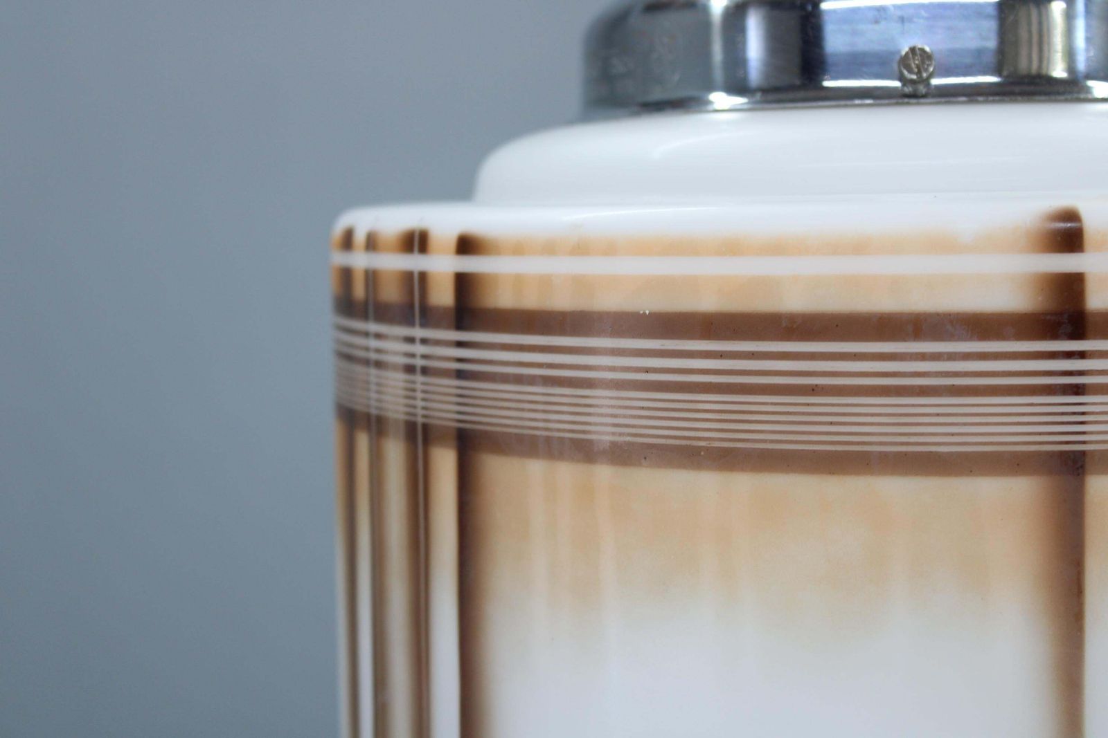 1930s Napako Art Deco Pendant Light In Chrome And Glass, Restored, New Wiring photo 504.0