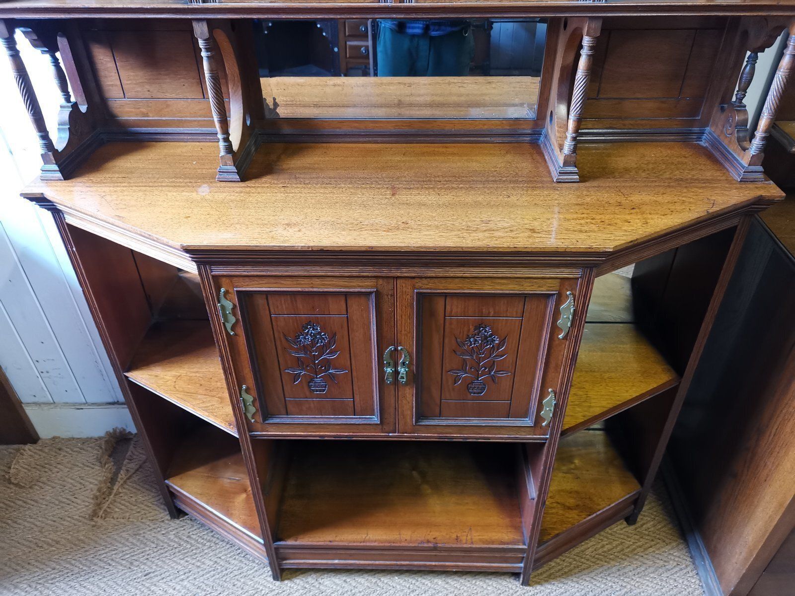 Gregory & Co, H W Batley Attri, An English Walnut Aesthetic Movement Sideboard photo for sale