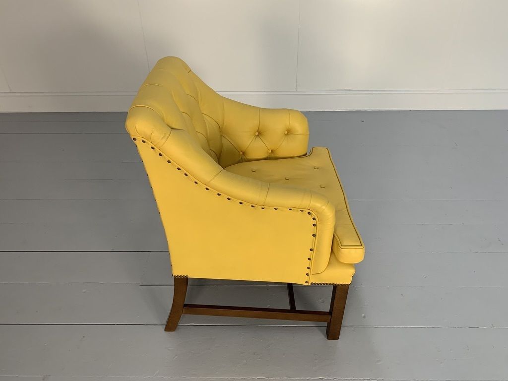 Pair Of George Smith “Georgian” Armchairs – In Yellow Leather photo vinterior
