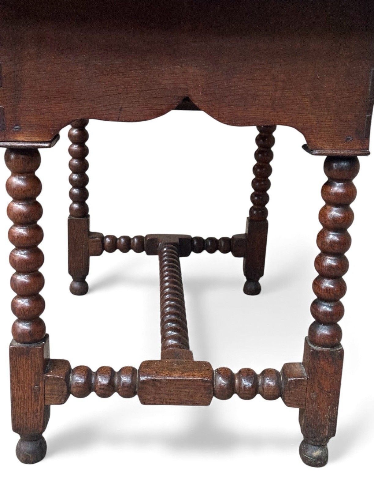 Antique Oak Low Boy Chest Of Drawers Georgian C1780 Rare Bobbin Turned photo for sale
