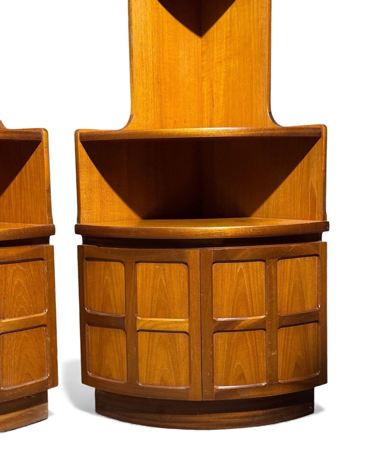 Pair Of Nathan Squares Teak Corner Cupboards Mid Century Retro C1970s photo furniture