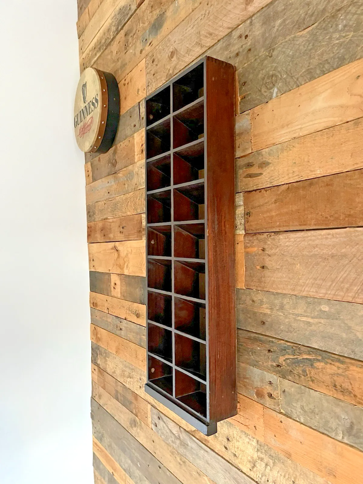 Vintage Wooden Pigeon 18 Hole Storage Rack Wall Unit Shelf Shop Display Cabinet photo buy