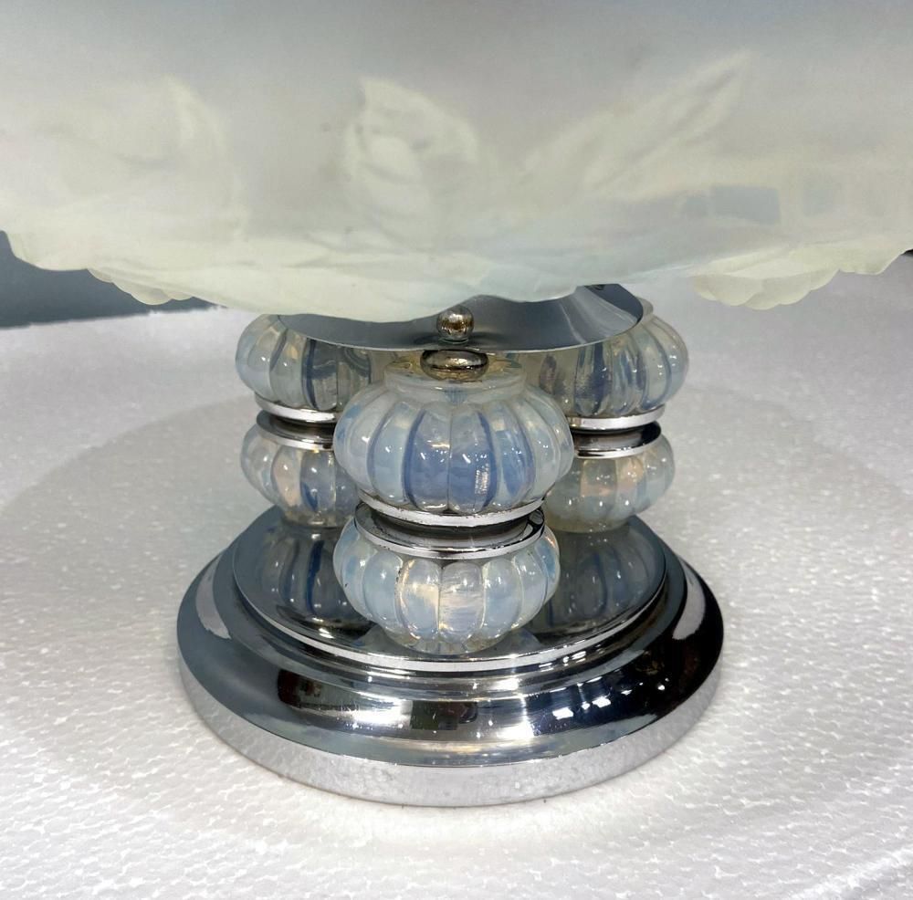 Art Deco Centrepiece Vase Julien Glass France Epergne 1930 photo furniture