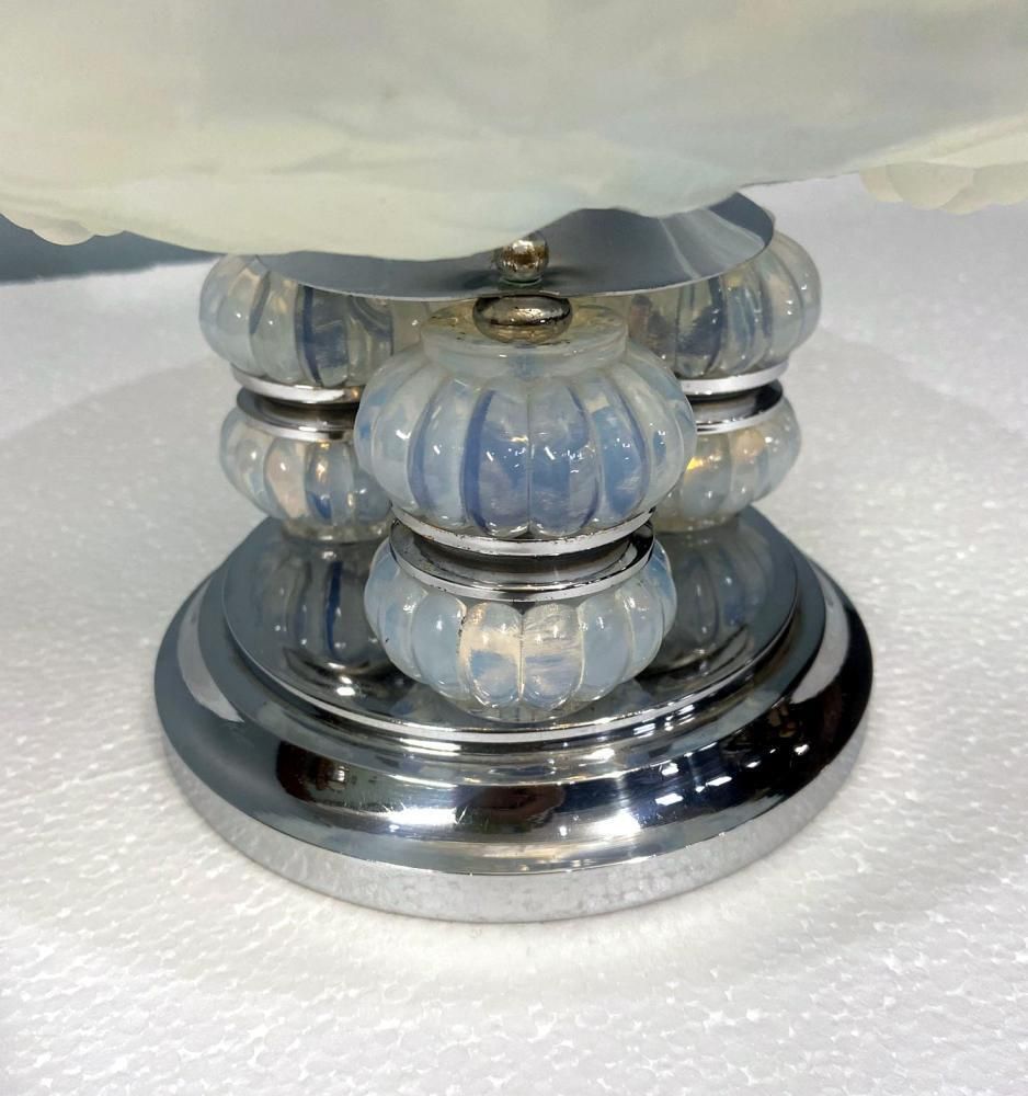 1180.0 Art Deco Centrepiece Vase Julien Glass France Epergne 1930 photo