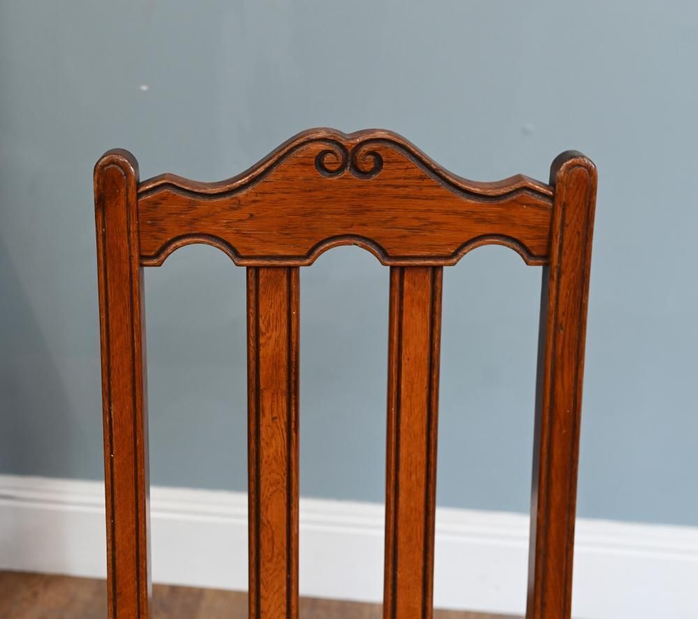 Set 8 Arts And Crafts Dining Chair Oak Farmhouse 1910 photo vinterior