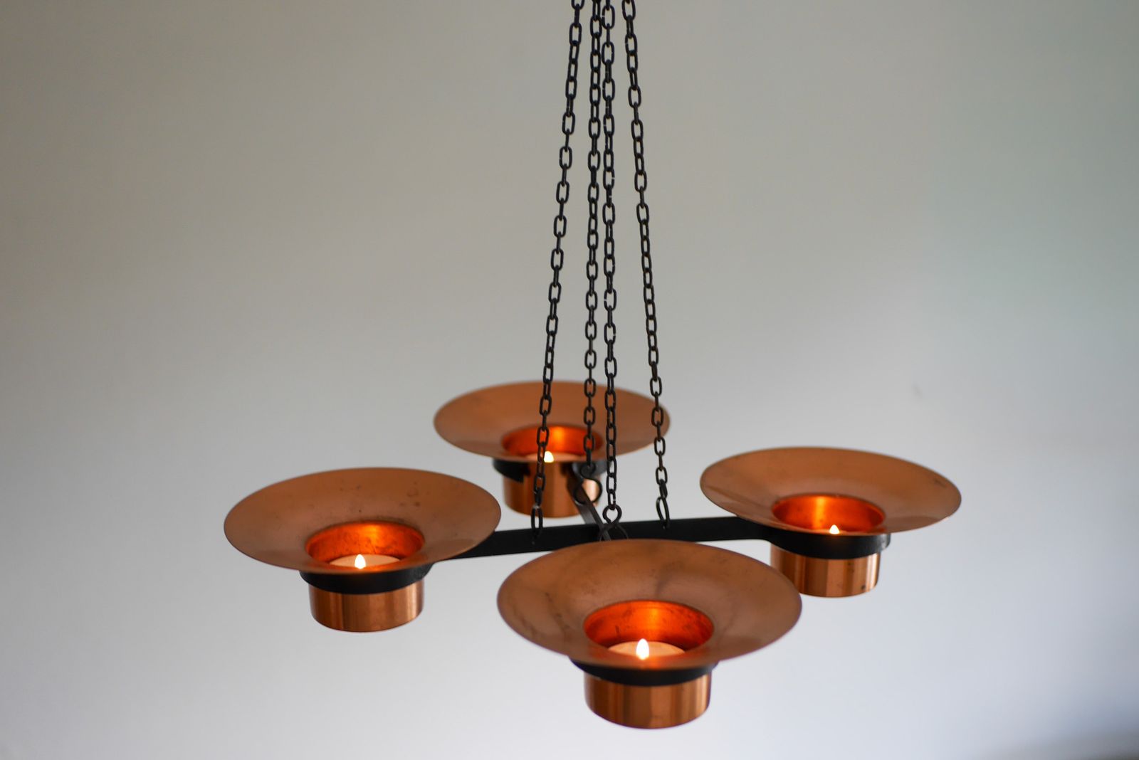 Home Decor Metal And Copper Candleholder Pendant By Carl Thore, 1975 photo
