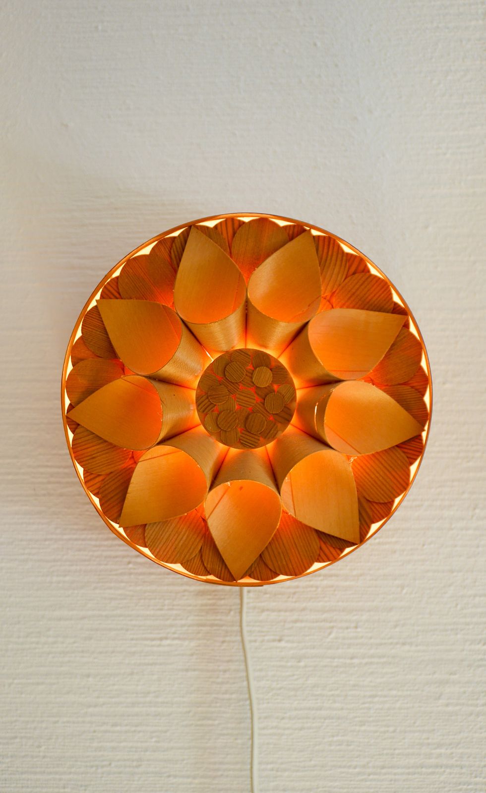 Verlichting Zweedse Handgemaakte Houten Wandlampen, Set Van 2 photo