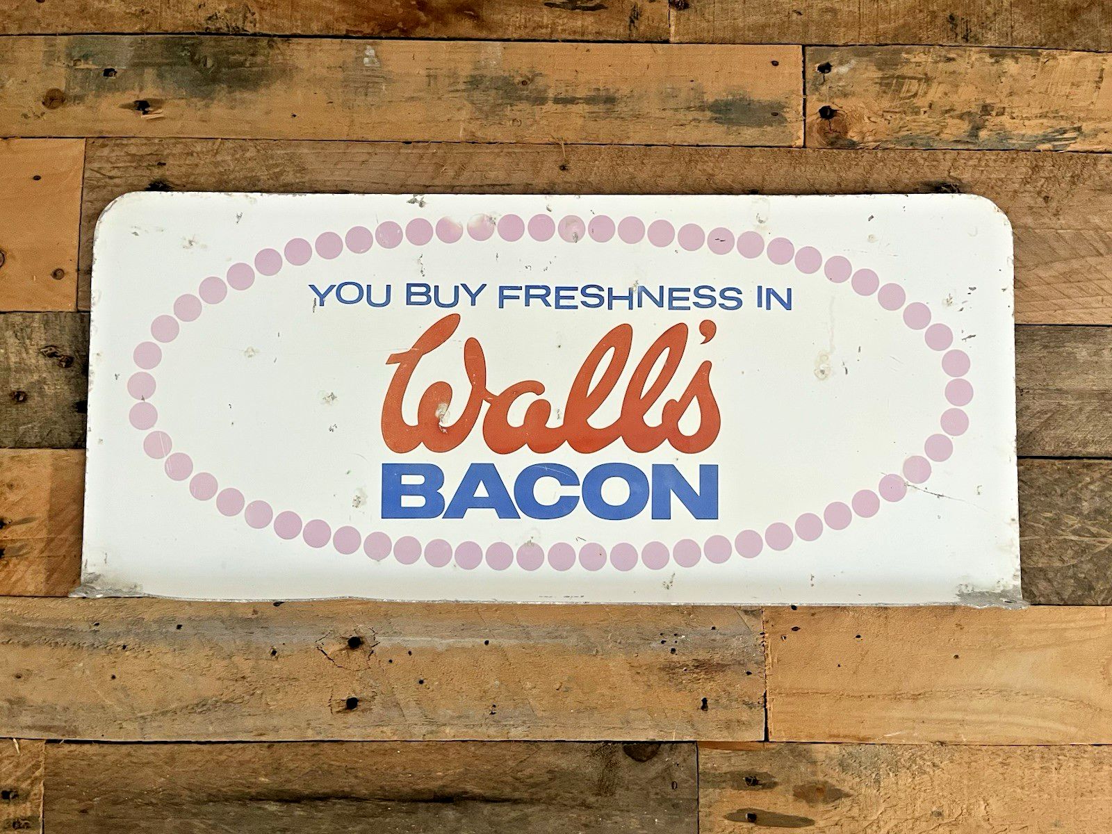 photo furniture Rare Vintage Walls Bacon Not Ice Cream Metal Wall Flange Shop Butchers Sign 80's