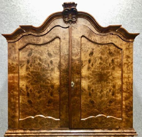 Good Burr Walnut Dutch Linen Press Cupboard photo Furniture