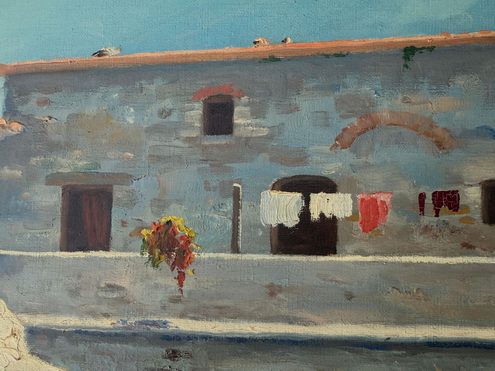 Pedro Roldán Molina – Mediterraan Boerenerf Met Waterput – Olieverf Op Doek – Spanje, Ca. 1980 photo 1100.0