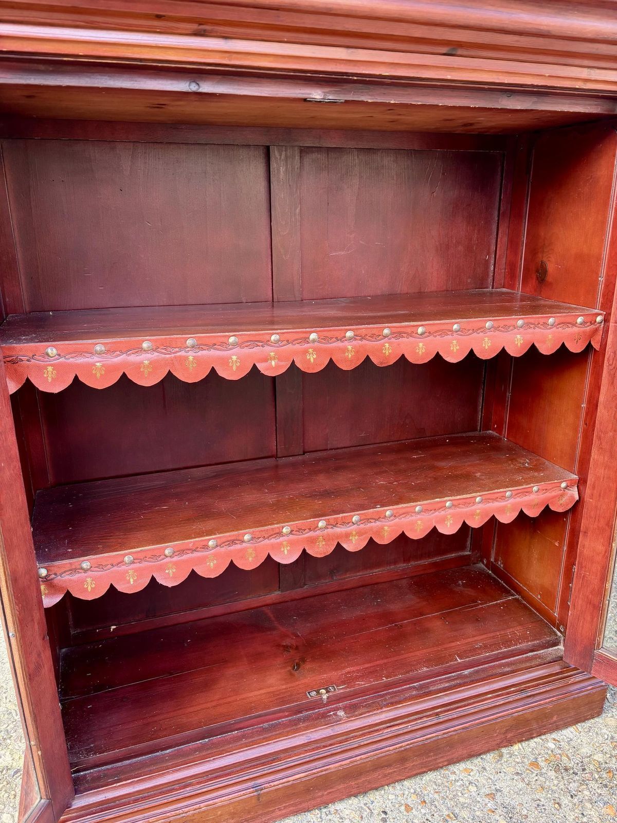 photo furniture Victorian Stained Pine Glazed Dwarf Bookcase