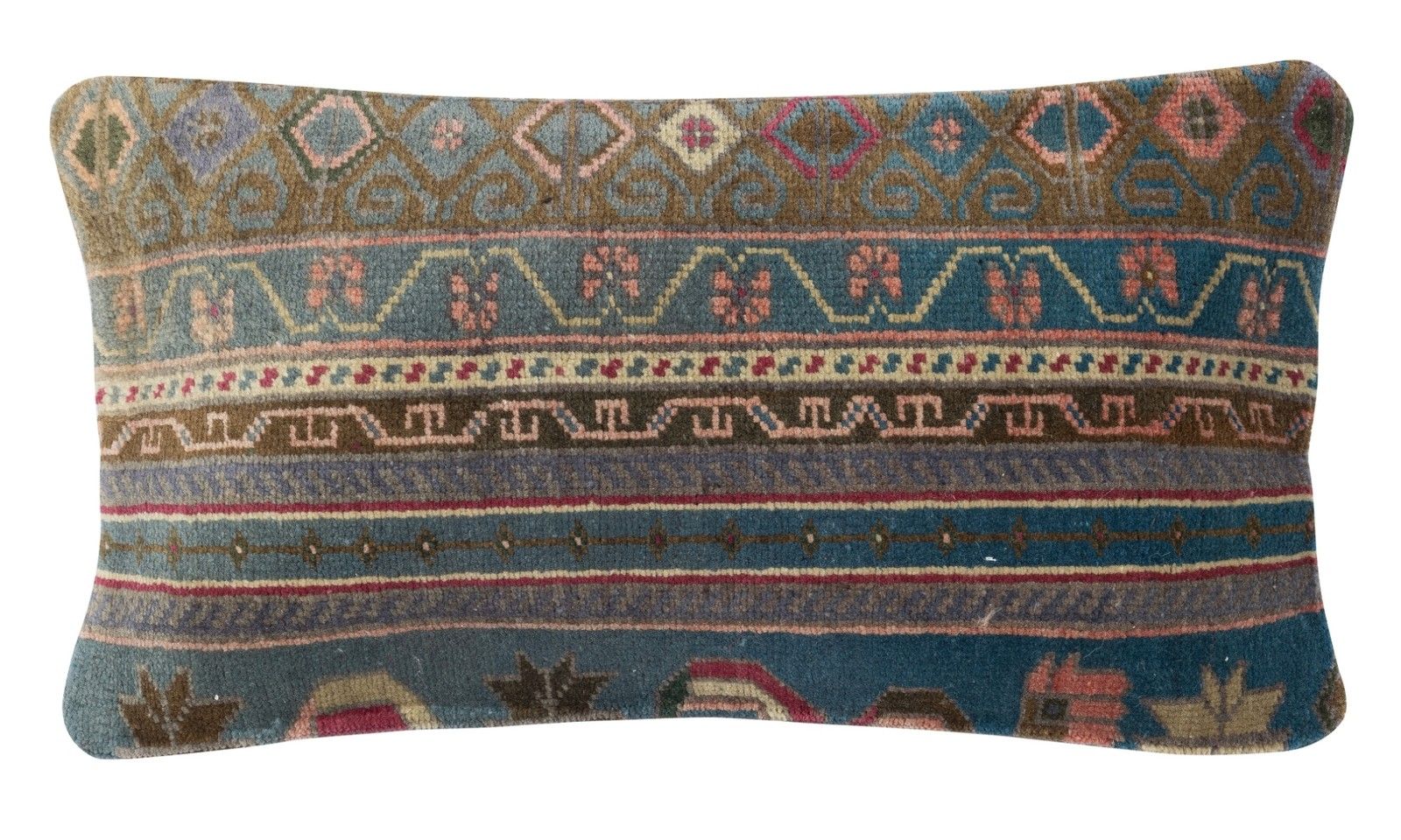 13"X24" Rustic Turkish Cushion Cover. Toss Pillow. Vintage Lumbar Pillow Cover