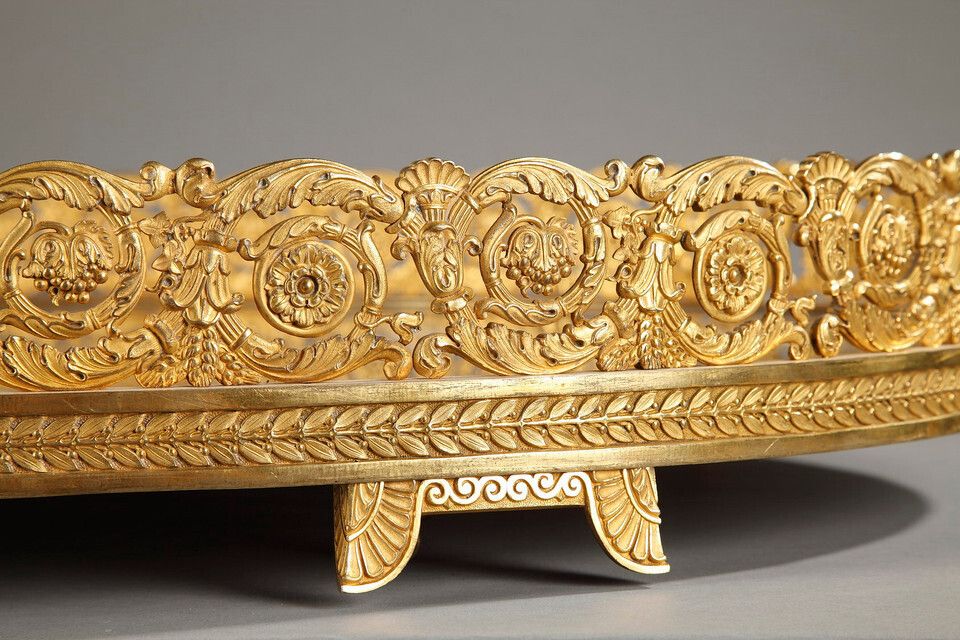 Large Gilt Bronze Table Centerpiece, Restoration Period photo vintage