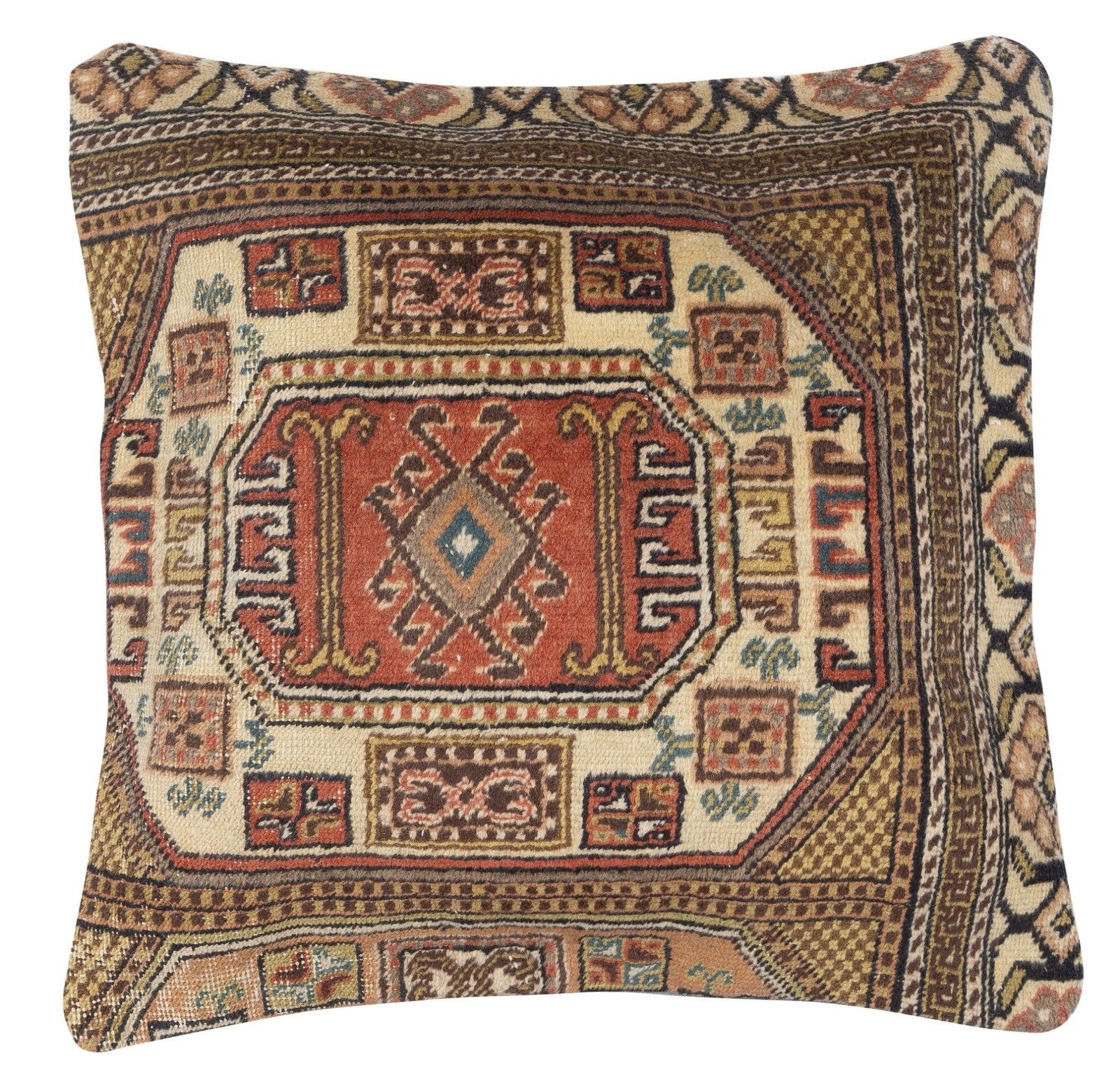 24"X24" Set Of 2 Rustic Handmade Cushion Covers. Vintage Turkish Rug Pillows photo for sale