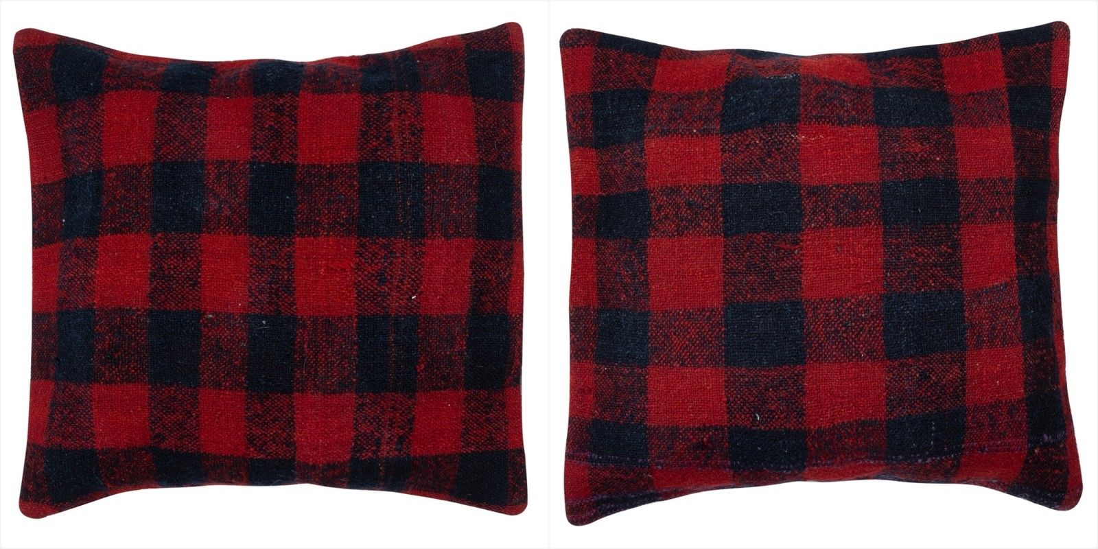 20"X20" Set Of 2 Hand Woven Kilim Cushion Covers. A Pair Of Lace Pillow Covers