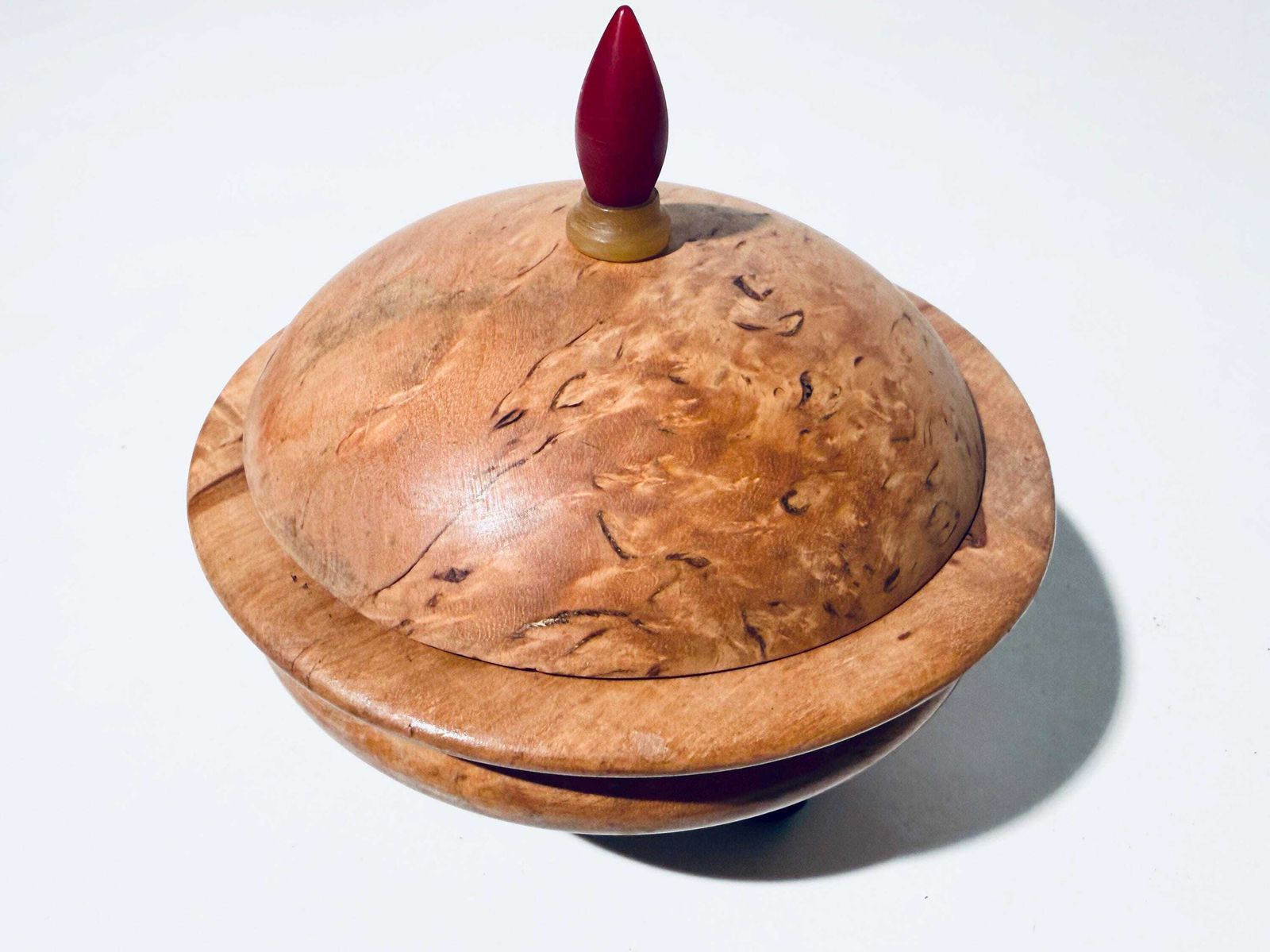 Art Deco Wooden Jewelery Box Round Bowl With Lid / 1920s Design Decor photo 100.0