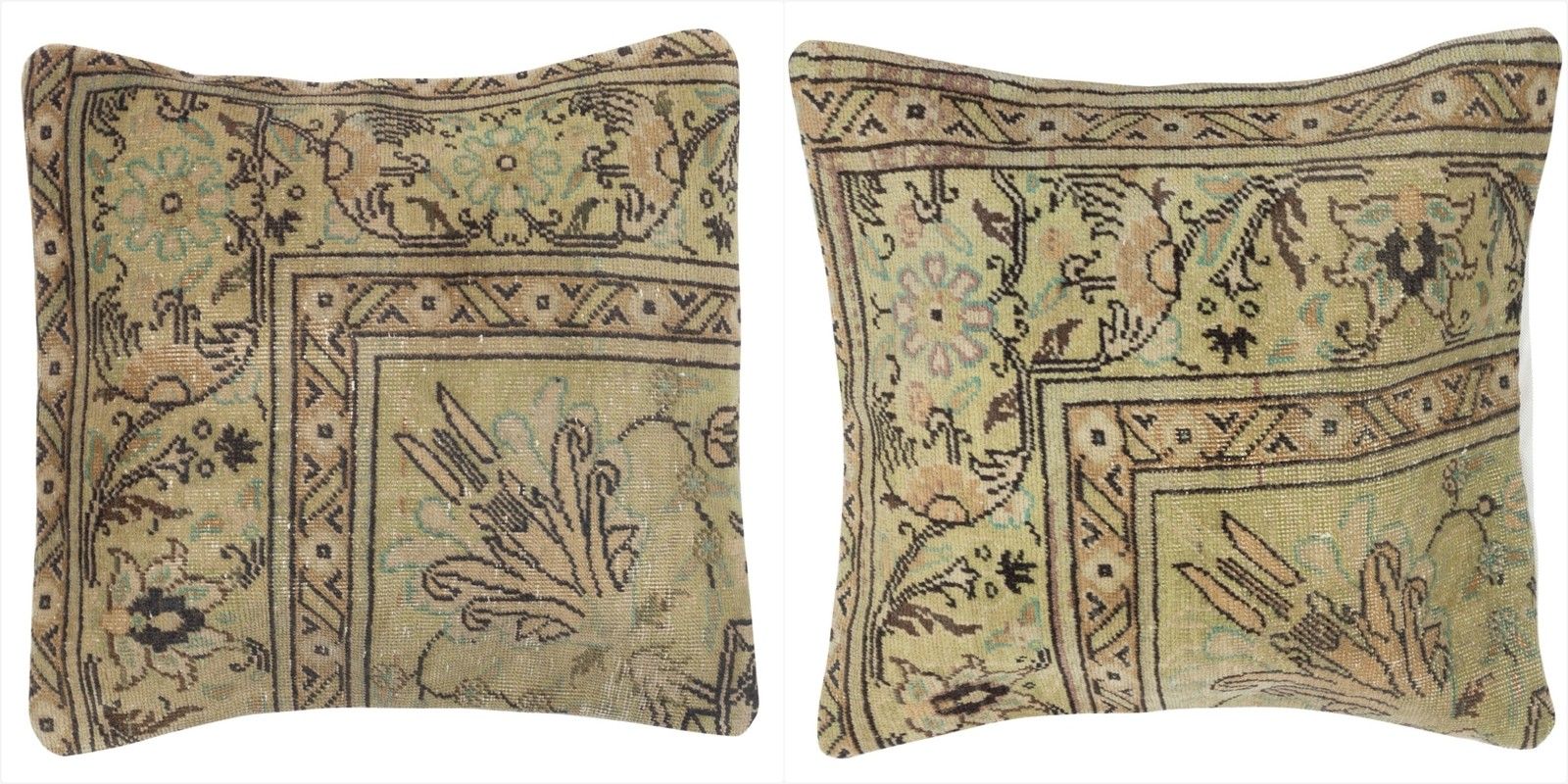 19"X19" Set Of 2 Traditional Turkish Cushion Covers. Vintage Throw Pillows