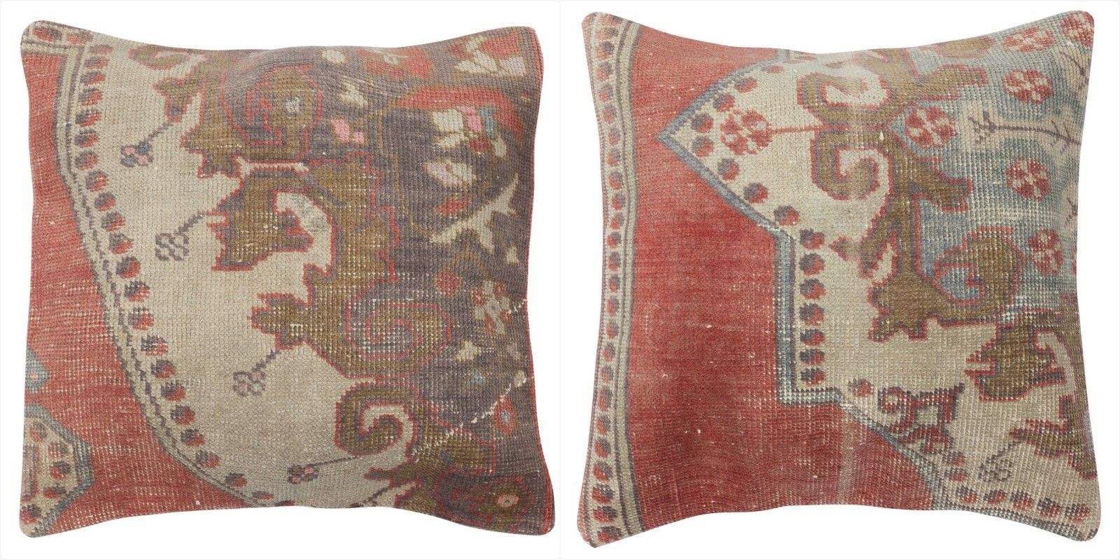 20"X20" Set Of 2 Handmade Rug Cushion Covers. A Pair Of Lace Pillow Covers
