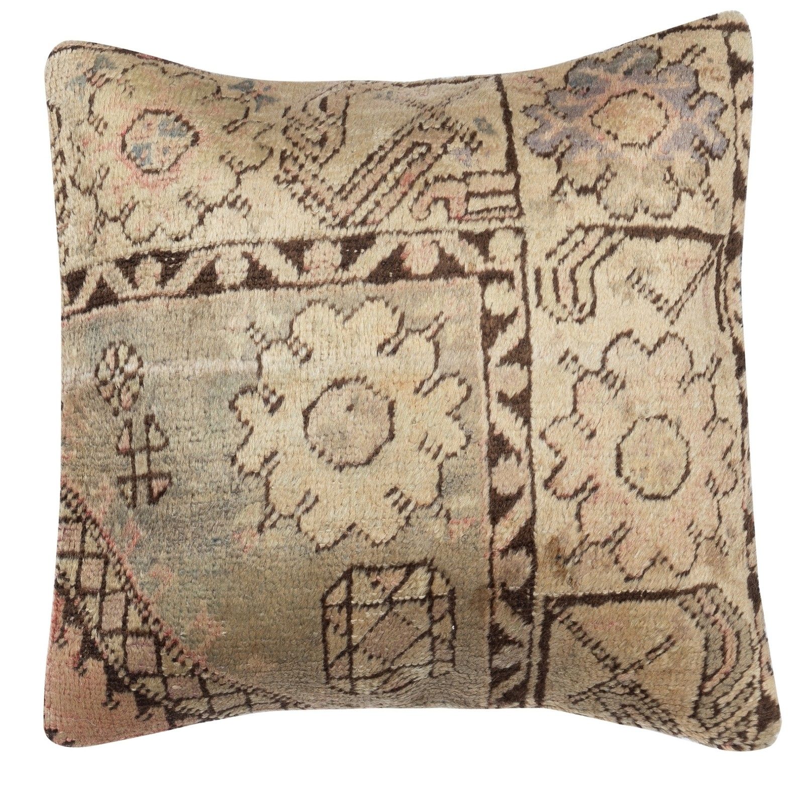 20"X20" Set Of 2 Handknotted Rug Cushion Covers. A Pair Of Lace Pillow Covers photo furniture