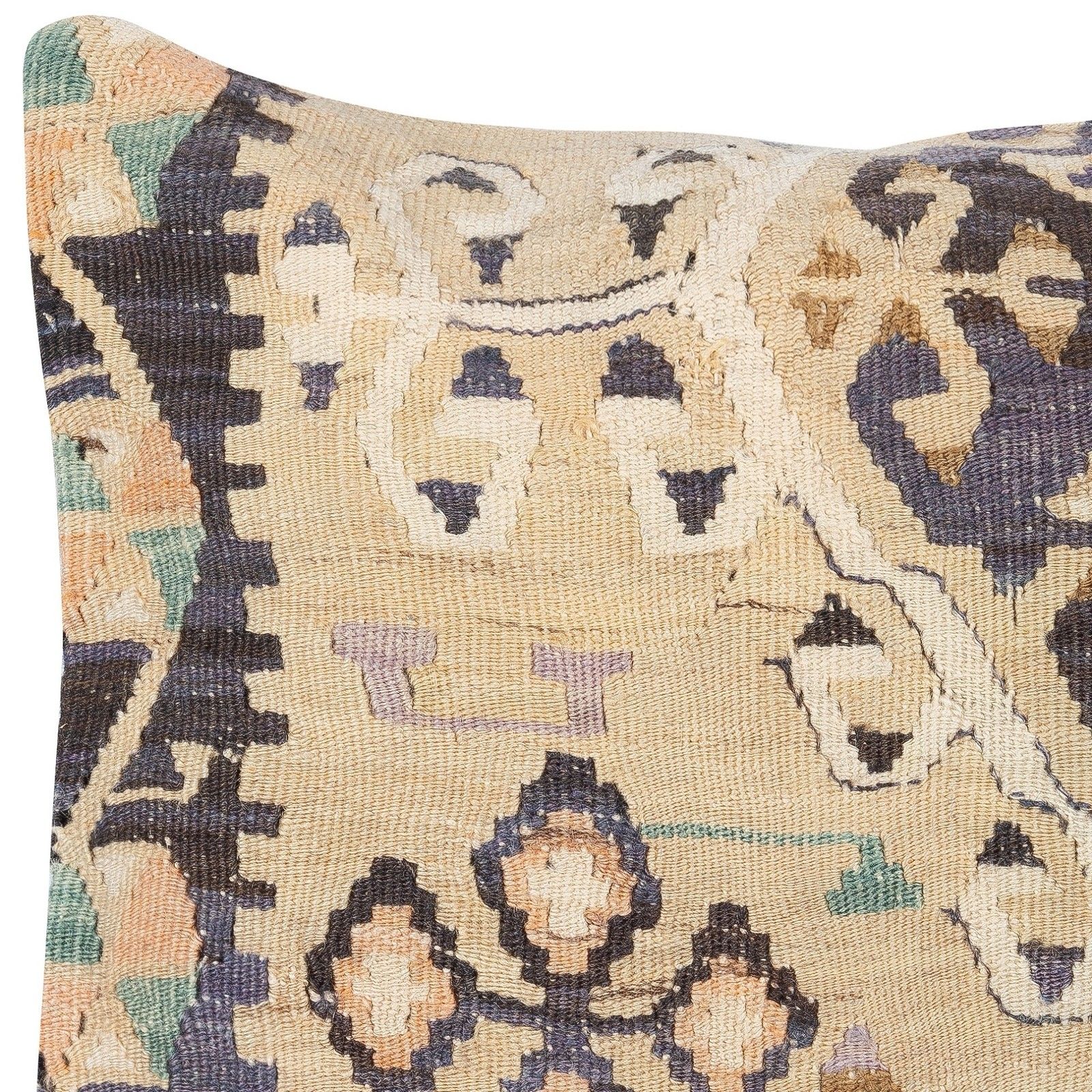 16"X16" Vintage Rug Pillowcase. Handmade Rug Cushion Cover. Turkish Toss Pillow photo for sale