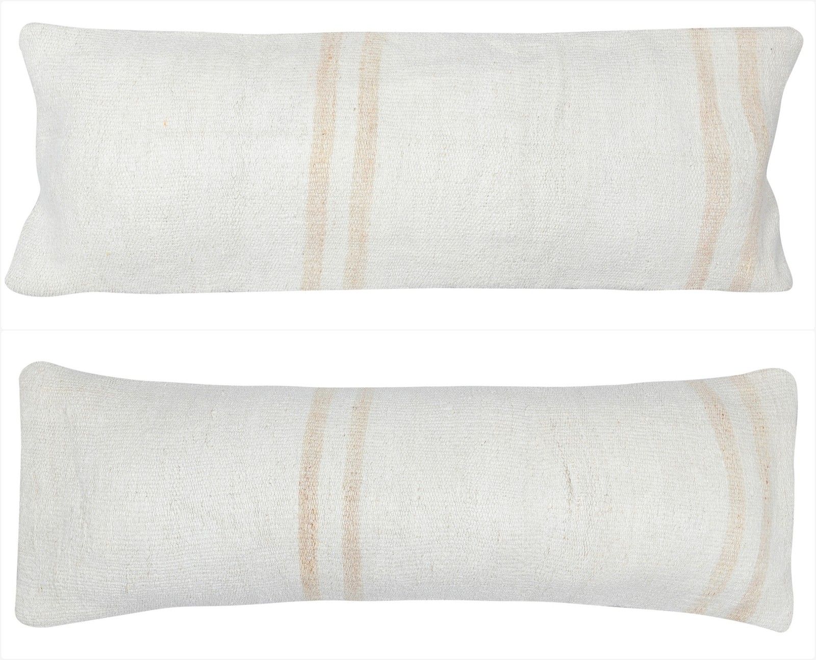 12"X35" Set Of 2 Handmade Cushion Covers. A Pair Of Kilim Lumbar Pillow Covers