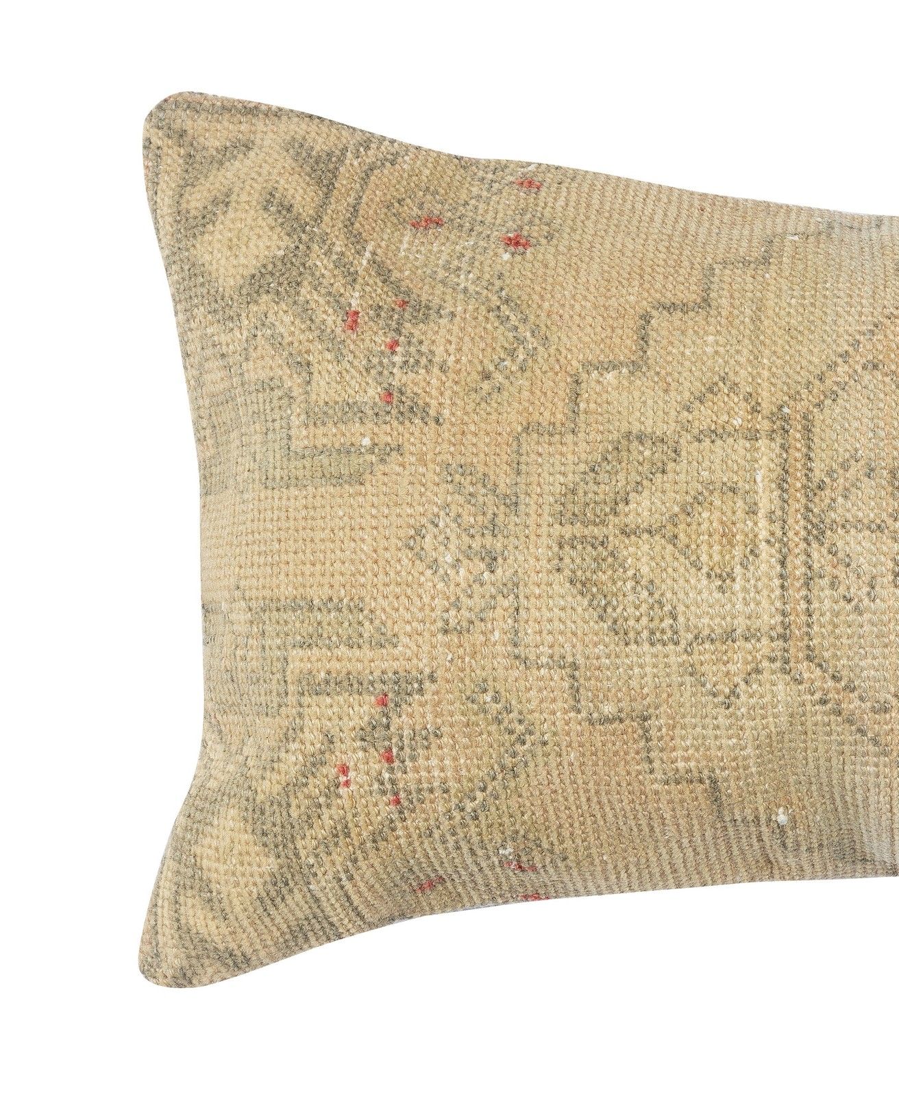 16"X28" Vintage Rug Pillowcase. Handknotted Rug Cushion Cover. Lumbar Pillow photo furniture