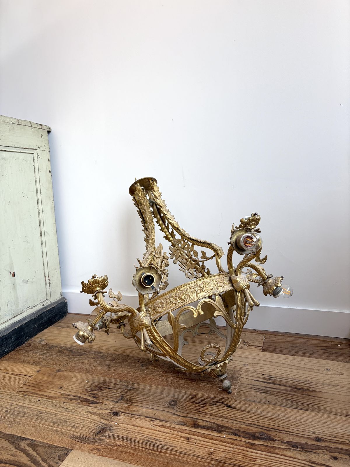 Antique French Gilt Bronze Chandelier photo furniture