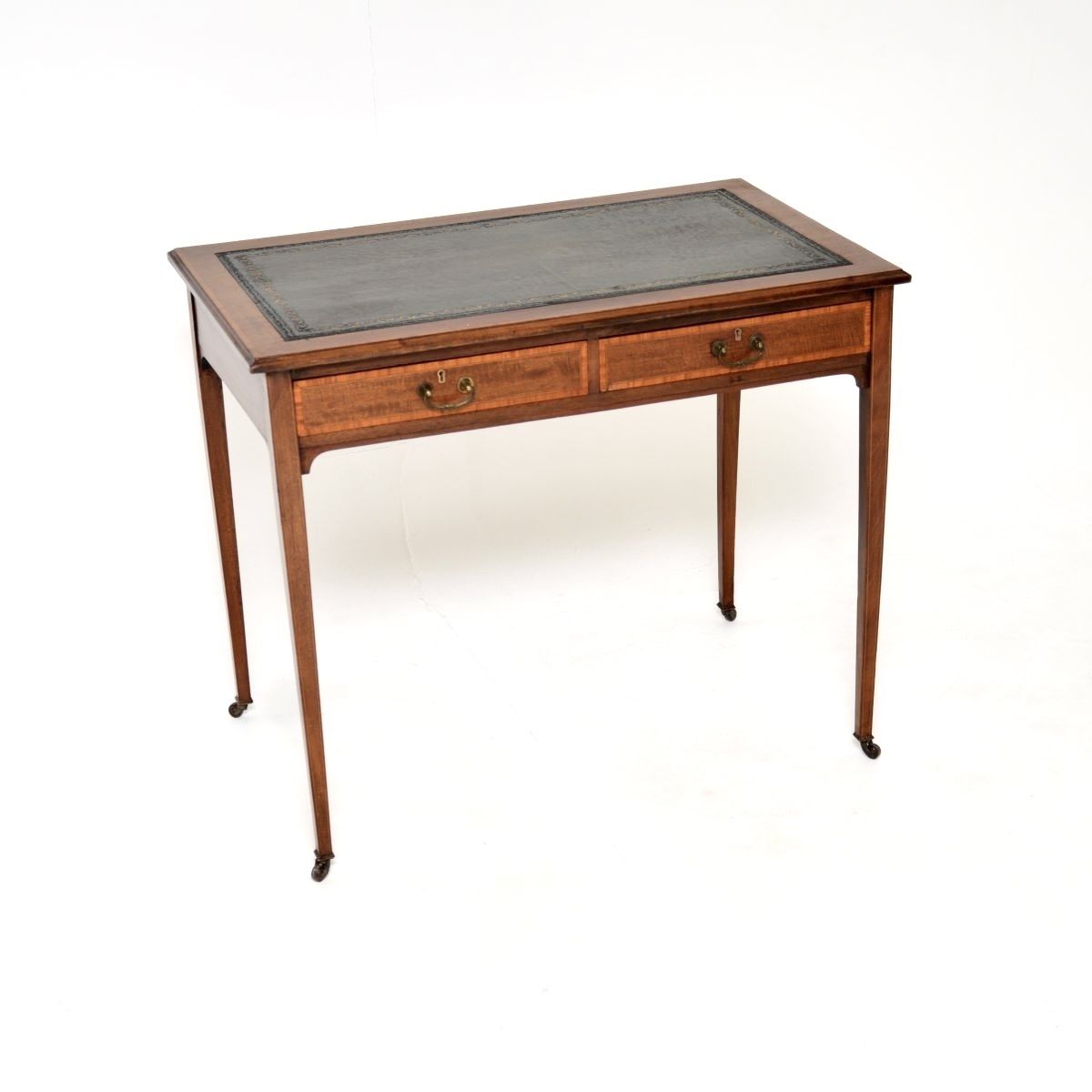 Antique Edwardian Inlaid Mahogany Desk / Writing Table