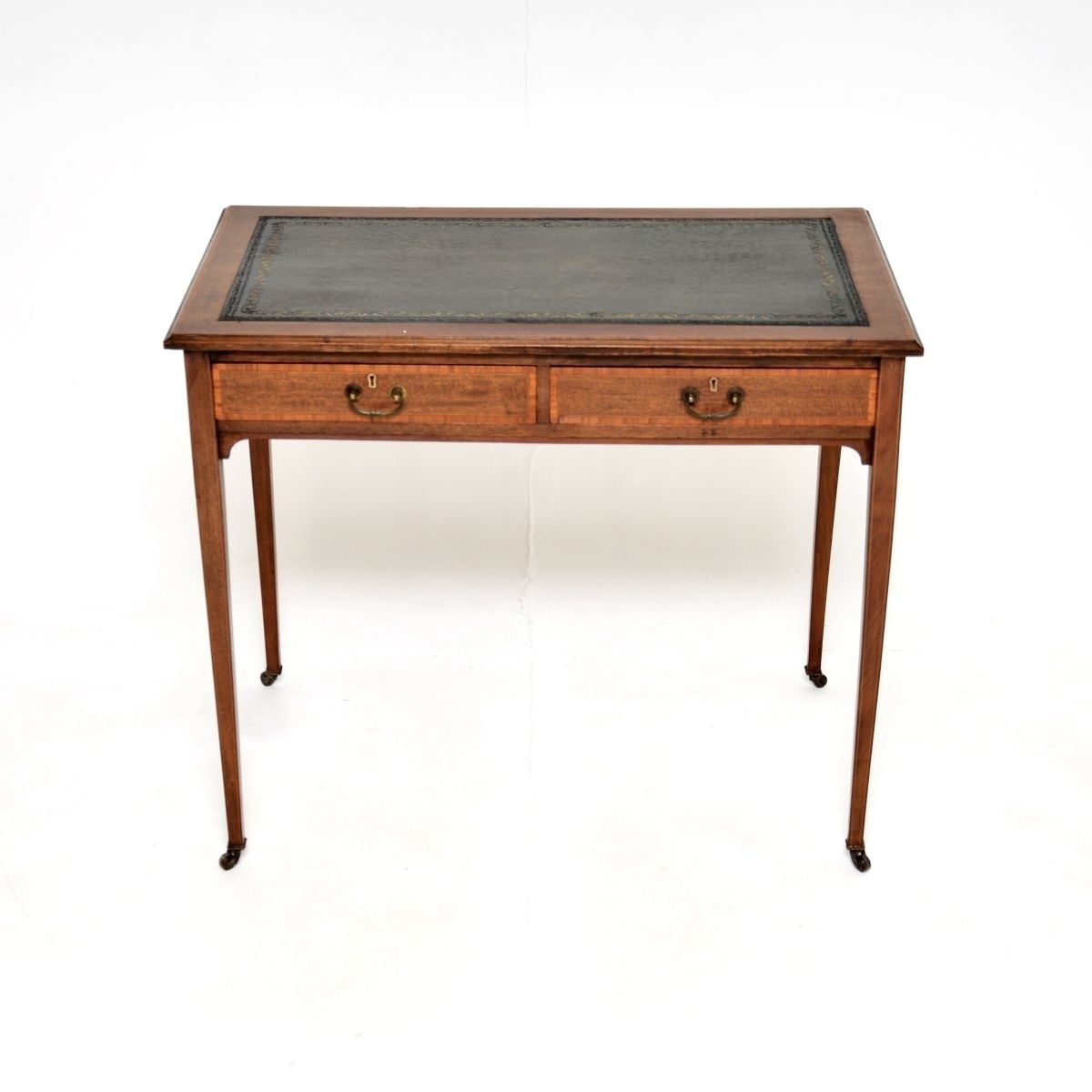 Antique Edwardian Inlaid Mahogany Desk / Writing Table photo furniture
