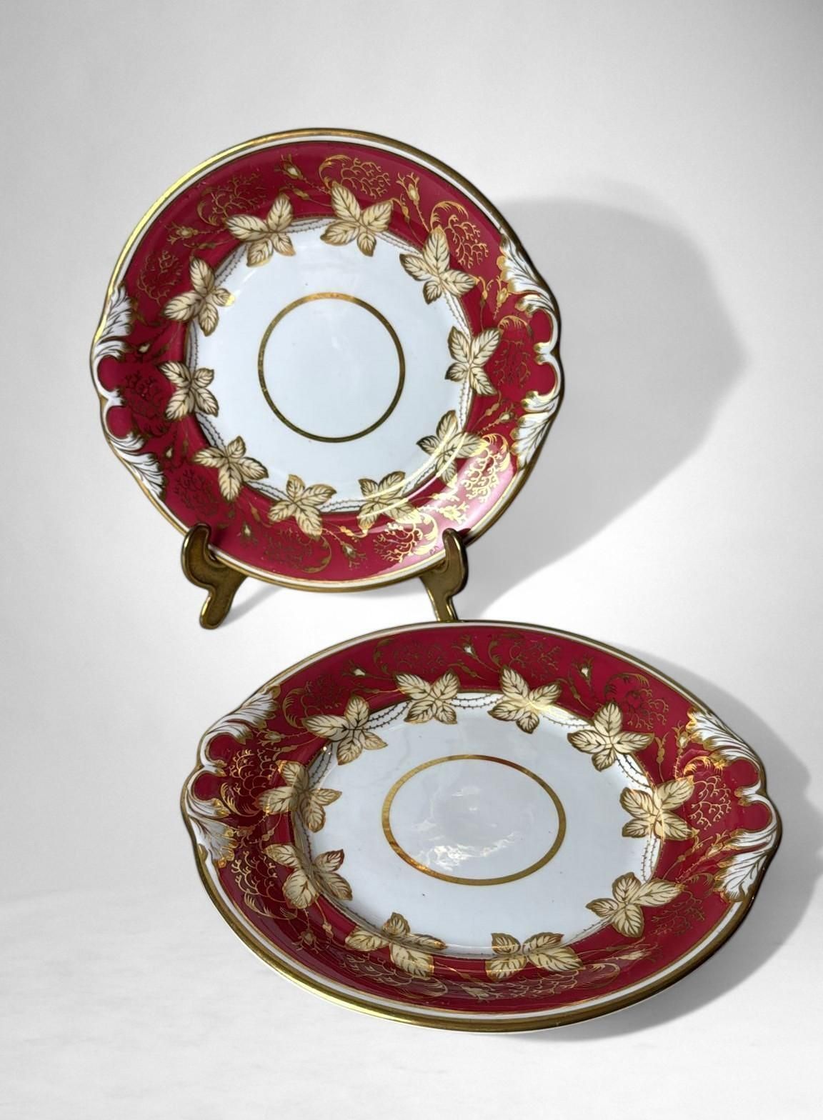 Napoleon III Pair Of French “Porcelaine De Paris” Dessert Trays photo vinterior