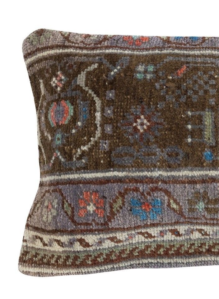 Vintage Toss Pillow Cover. Decorative Handmade Turkish Rug Cushion Cover photo furniture