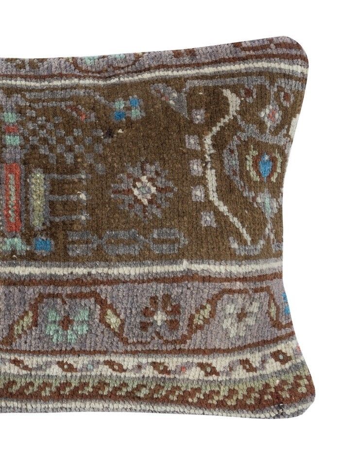 Vintage Toss Pillow Cover. Decorative Handmade Turkish Rug Cushion Cover photo for sale