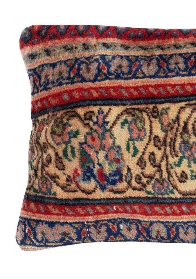 Rustic Cushion Cover Handmade Wool Rug Pillow Vintage Lumbar Pillow photo furniture