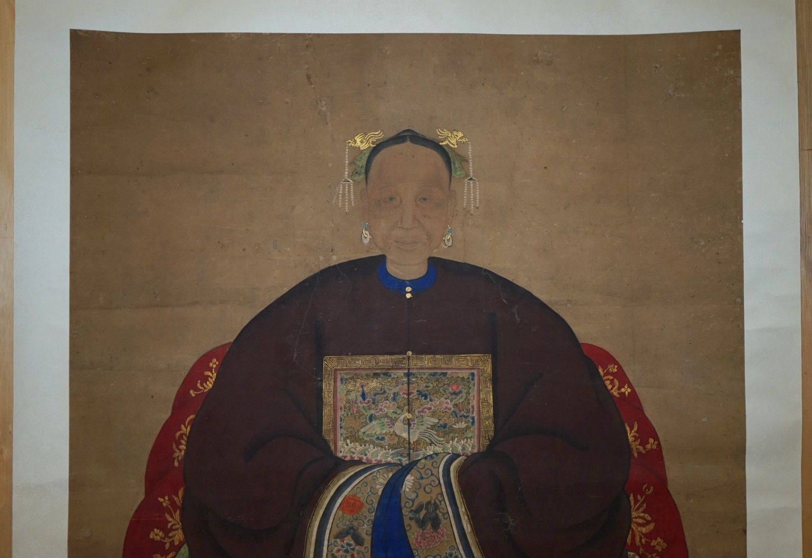 Rare & Collectable 2.4 Meter High Antique Circa 1860 Chinese Ancestral Portrait photo Art