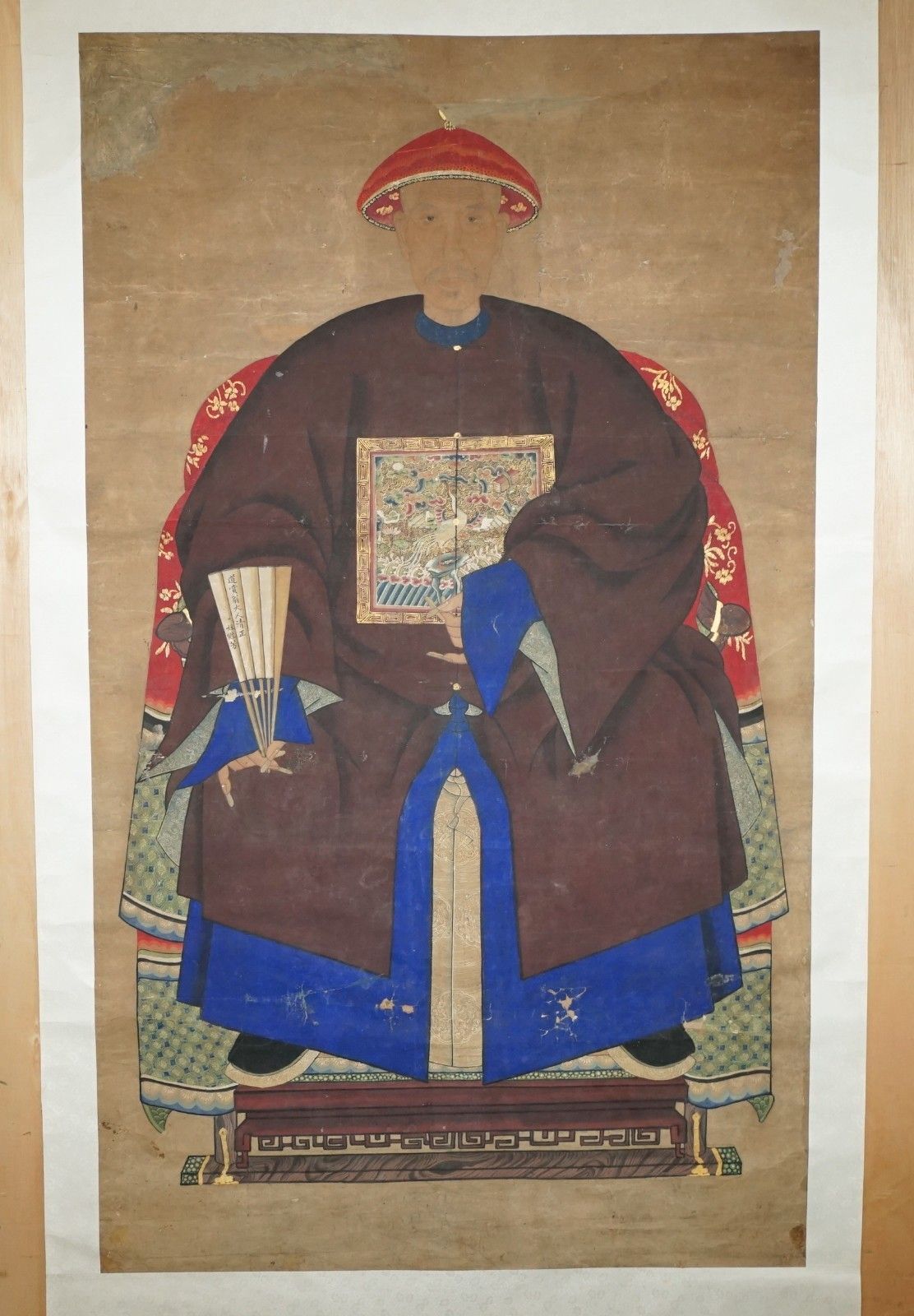 Fine & Collectable 2.4 Meter High Antique Circa 1860 Chinese Ancestral Portrait photo for sale