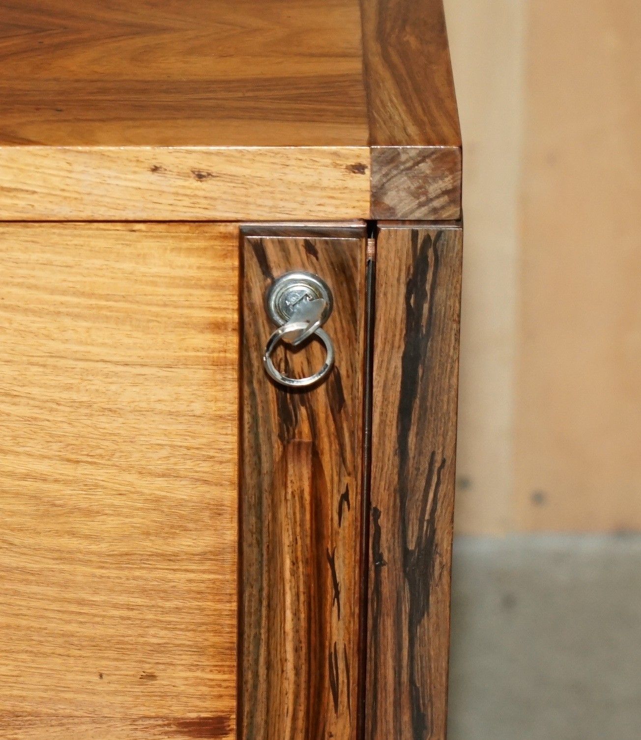 photo for sale Stunning Pair Of Mid Century Modern Brazillian Wood Danish Cabinets Or Cupboards