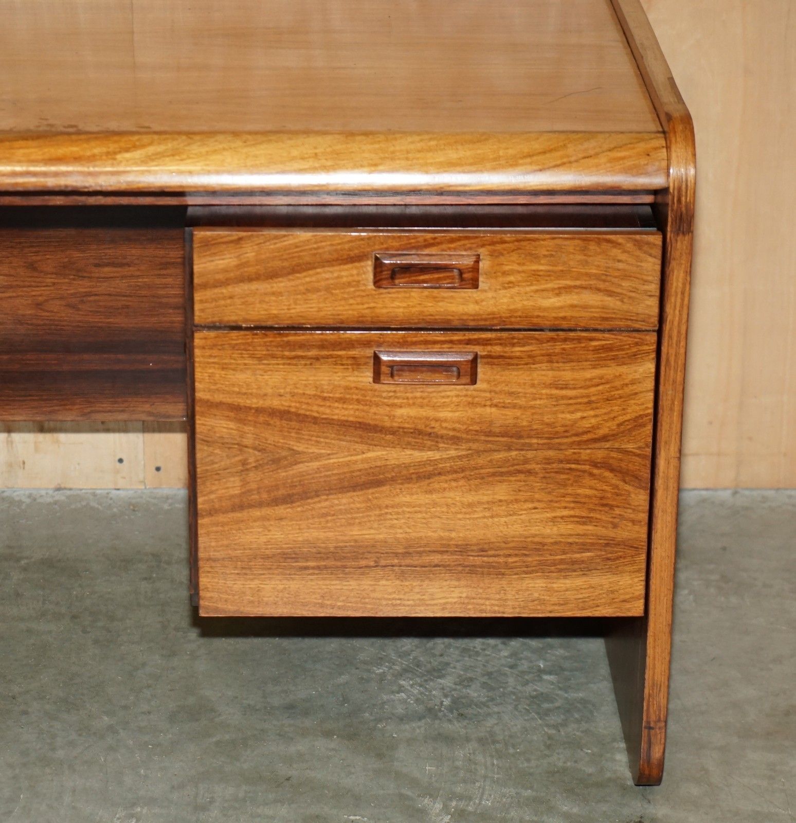 Danish Mid Century Brazilian Wood Office Left Corner Desk Part Of Large Suite photo 3750.0