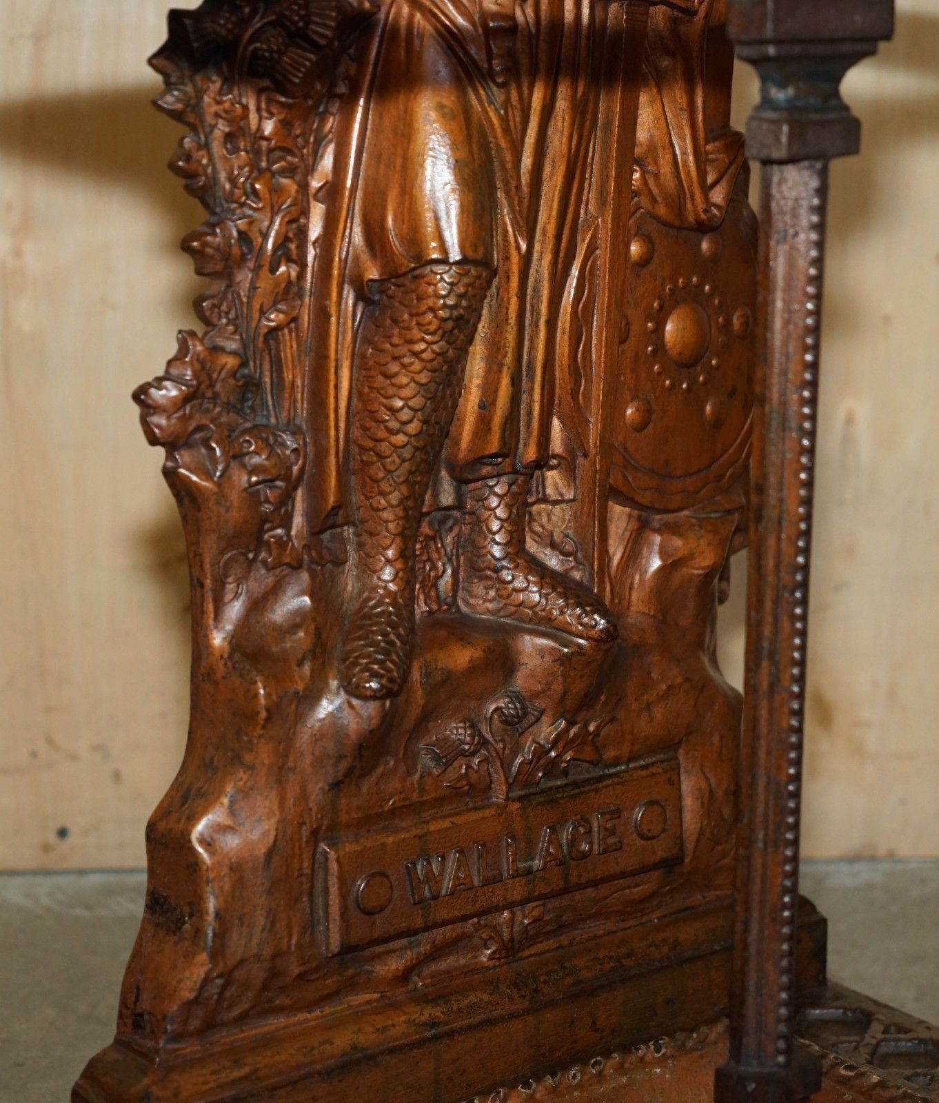 photo for sale 19th Century Scottish Cast Iron Umbrella Stand By Grahamston Of William Wallace