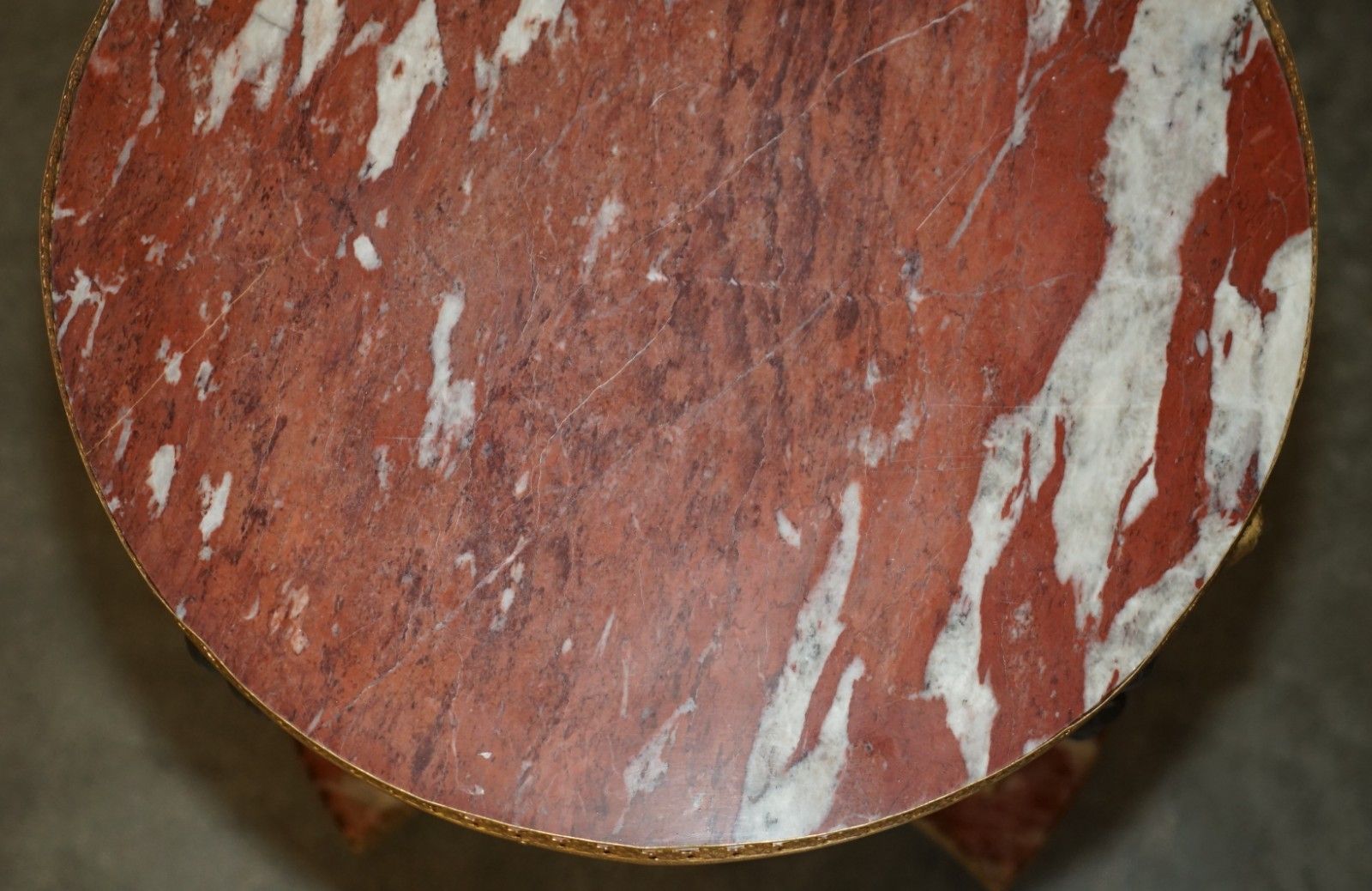 Important Pair Of Antique French Empire Brass Bronze & Marble Gueridon Tables photo vinterior
