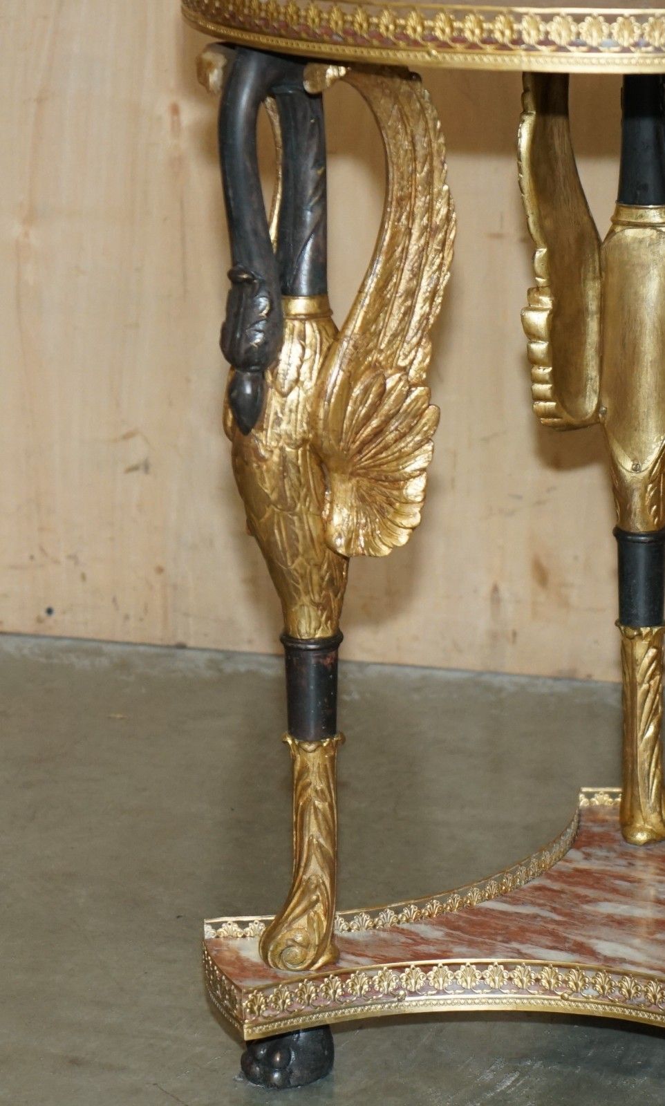 Important Pair Of Antique French Empire Brass Bronze & Marble Gueridon Tables photo buy