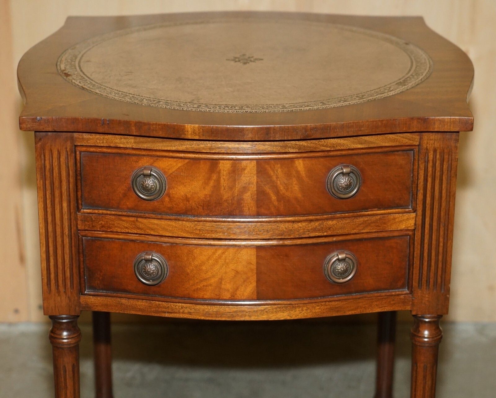 Pair Of Mid Century Bevan Funnell Mahogany & Leather Side End Bedside Tables photo 1950.0