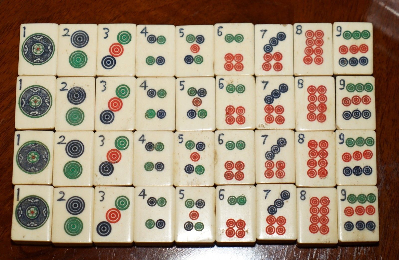 Antique Circa 1920 Chinese Mahjong Set + Counters In Original Amboyna Wood Case photo vinterior