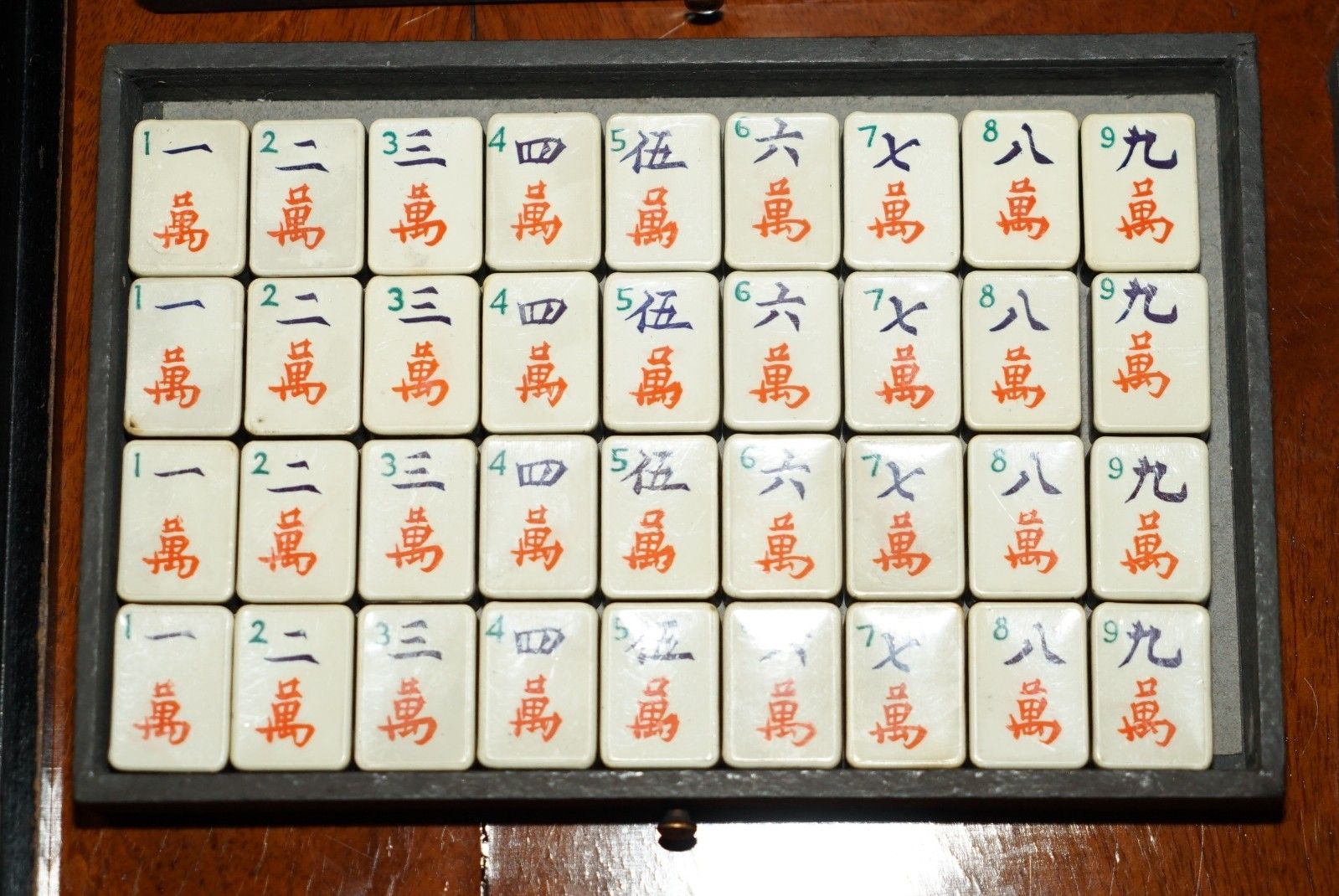 Antique Circa 1950's Chinese Imperial Mahjong Set With The Original Racks photo buy