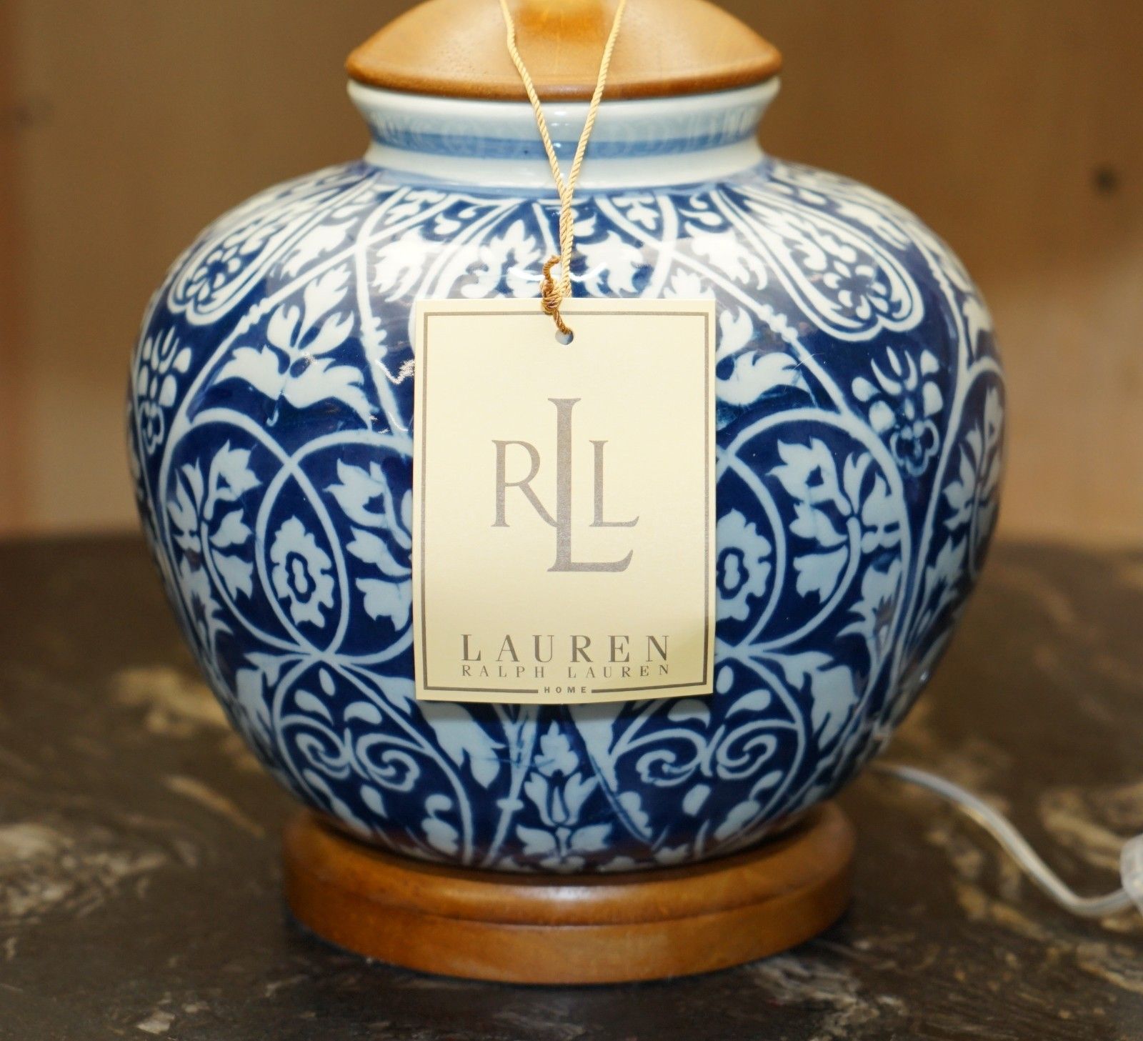 1 Of 4 Brand New In The Box Ralph Lauren Porcelain Vase Cobalt Blue Table Lamps photo for sale