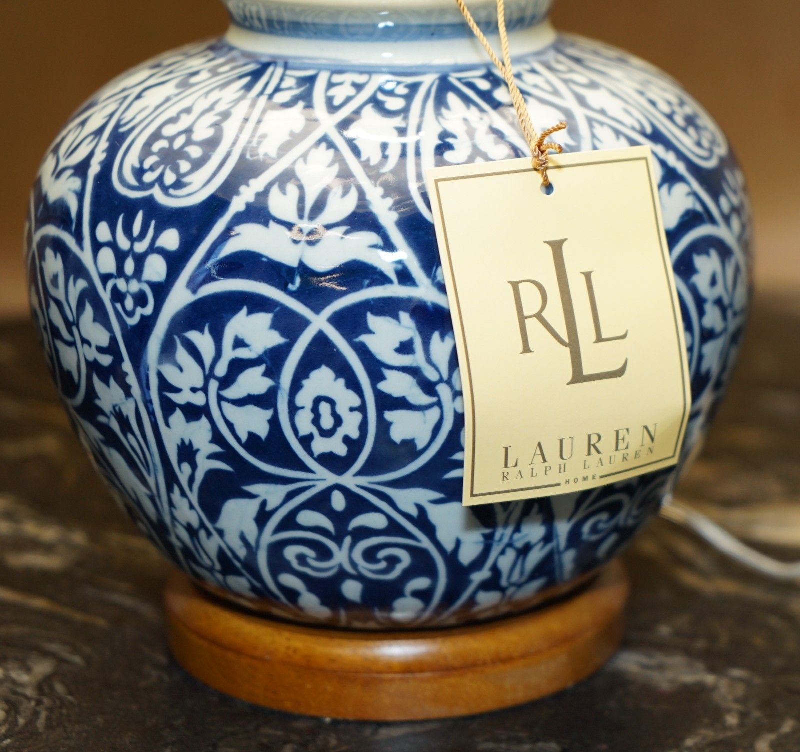 1 Of 4 Brand New In The Box Ralph Lauren Porcelain Vase Cobalt Blue Table Lamps photo Lighting