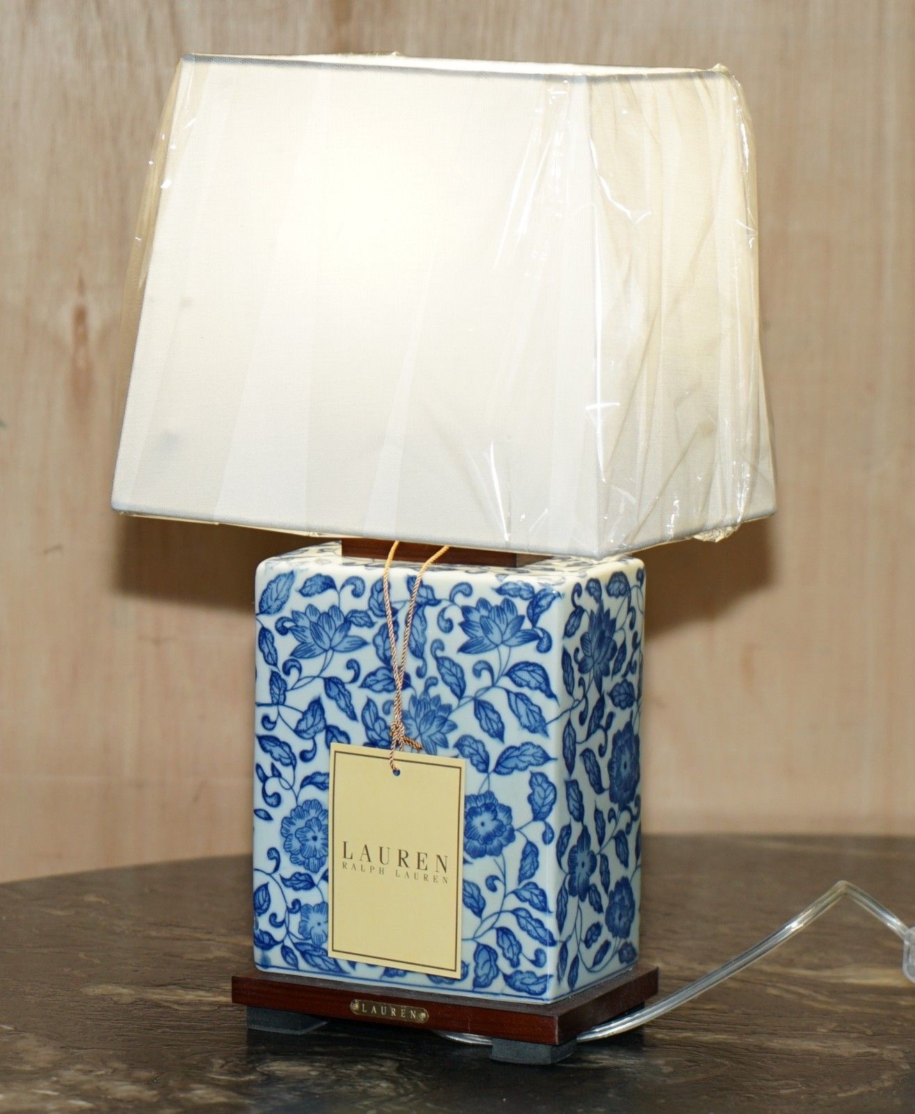1 Of 2 Brand New Ralph Lauren Porcelain Cobalt Vineyard Table Lamps photo furniture